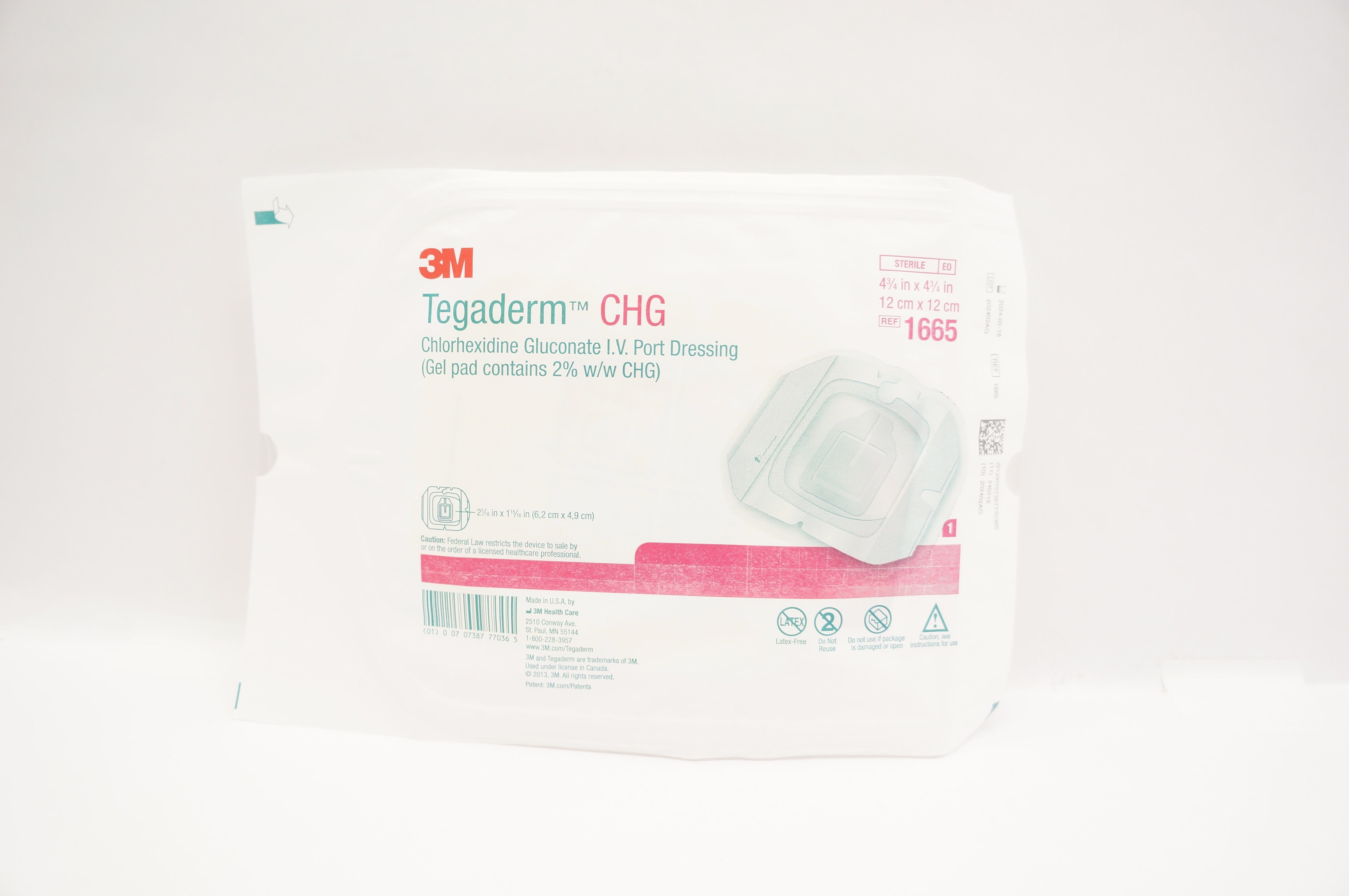 3M 1665 Tegaderm C H G 4 3/4 x 4 3/4" ~ Lot of 10 ~ Exp. 2024-02