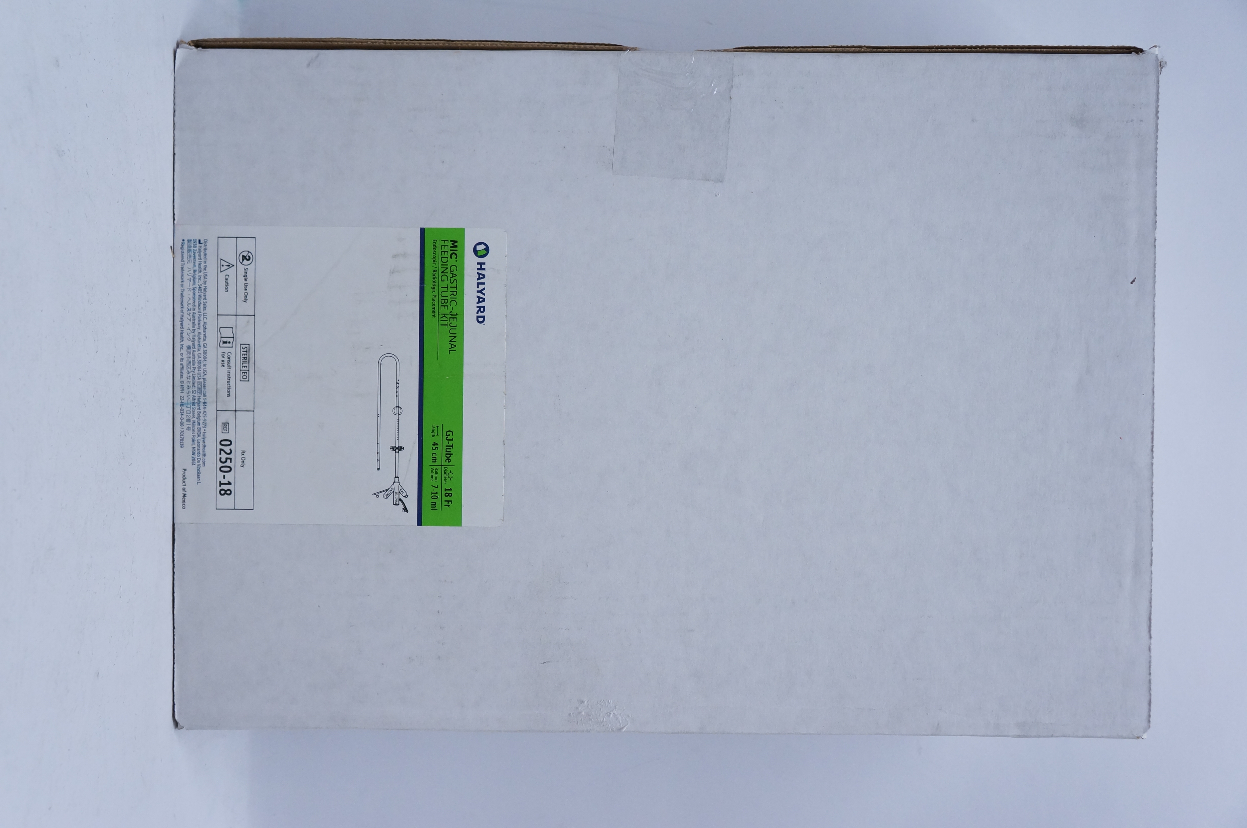 Halyard 0250-18 MIC Gastric-Jejunal Feeding Tube Kit 18Fr. x 45cm, 7-10ml (x)