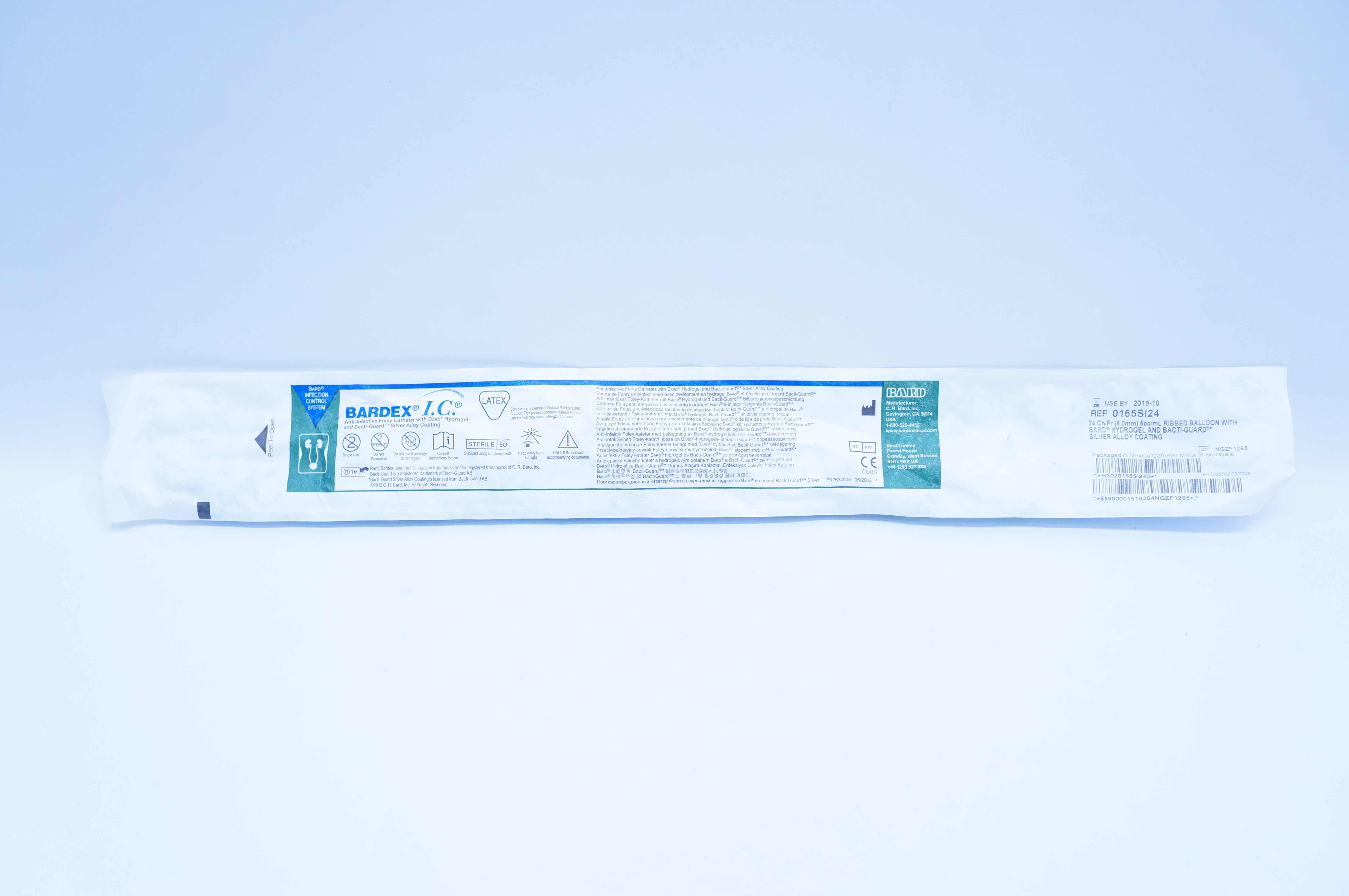 Bard 0165SI24 Bardex Anti-Infective Foley Cath. 24Fr (x)