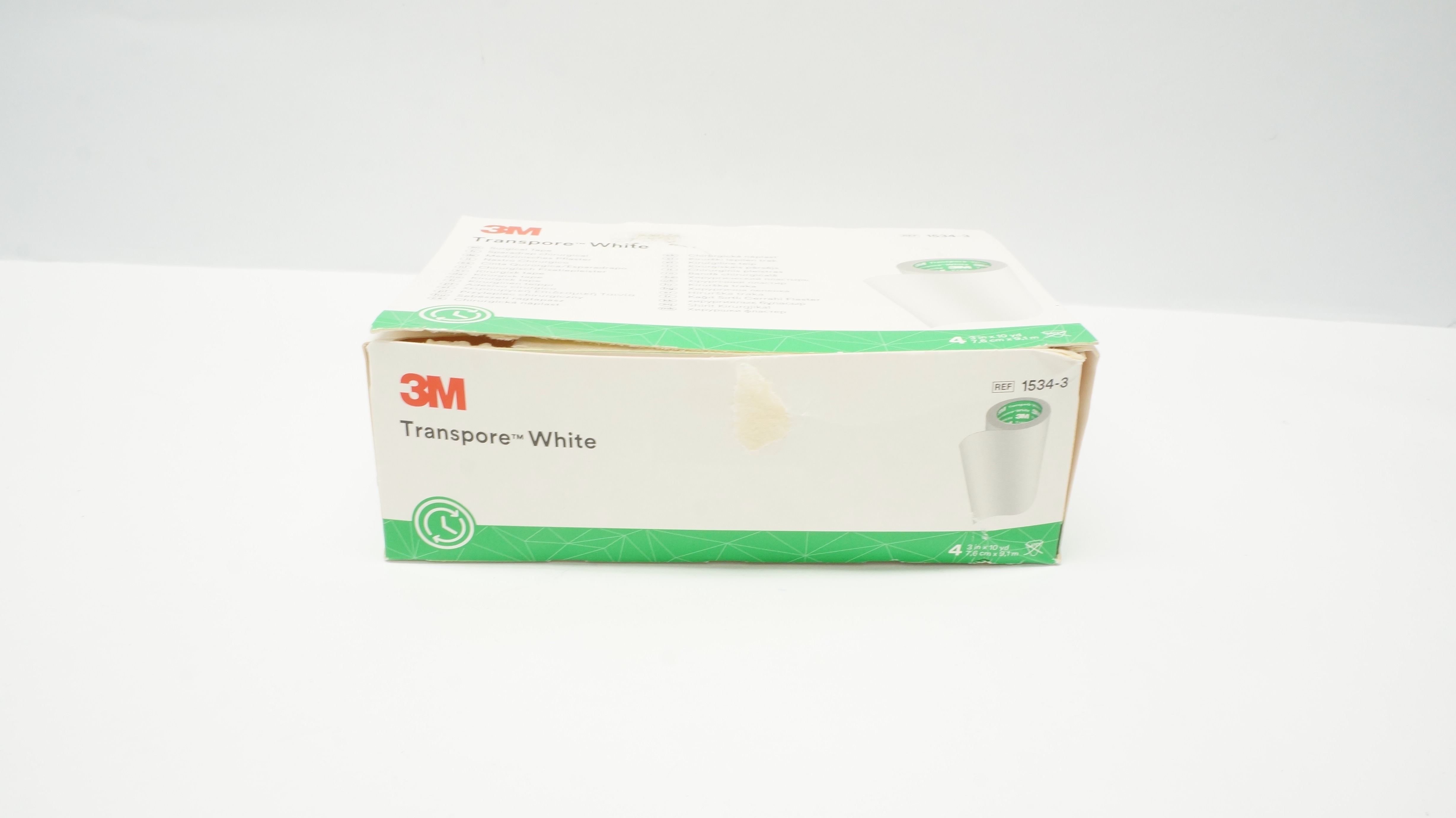 3M 1534-3 Transpore Surgical Tape, White 3inch x 10yd (x) - Box of 2