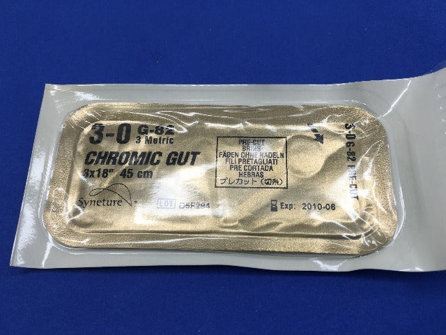 Syneture G-82 Chromic Gut 3-0 Pre-Cut 3x18