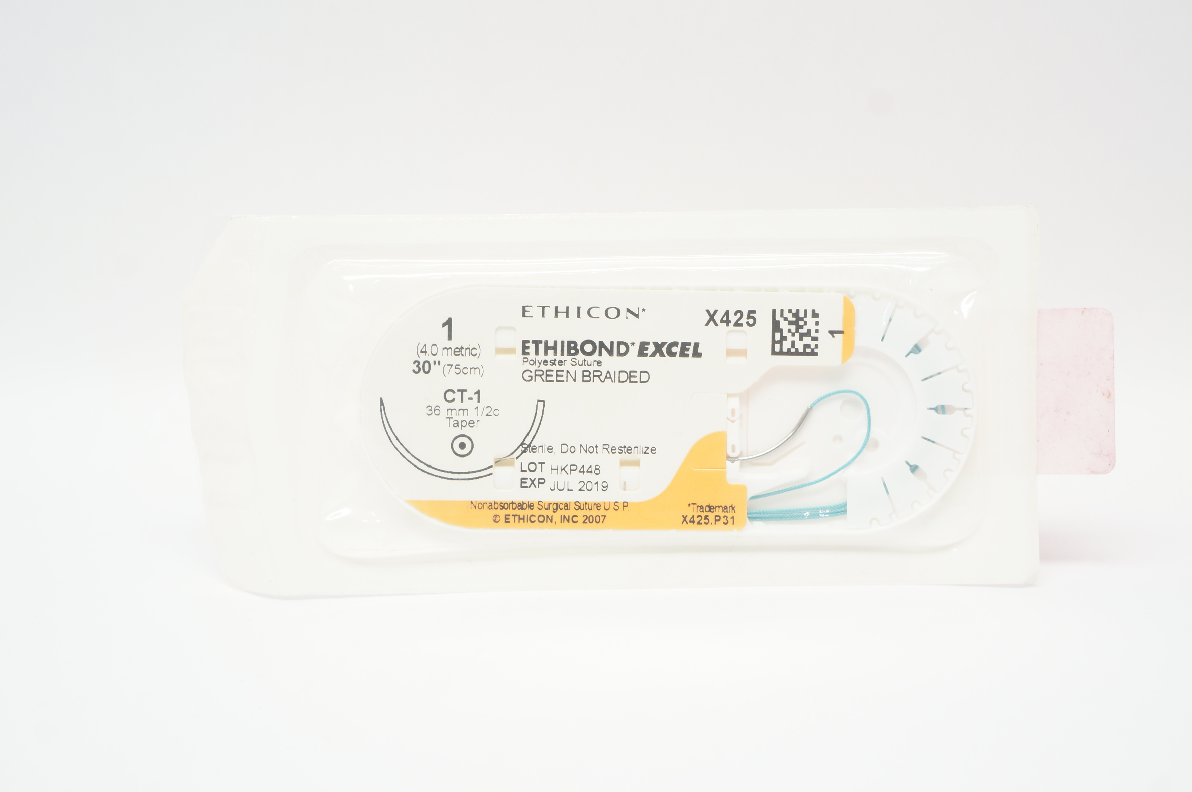 Ethicon X425 ETHIBOND EXCEL CT-1 36mm 1/2c 30inch (x)