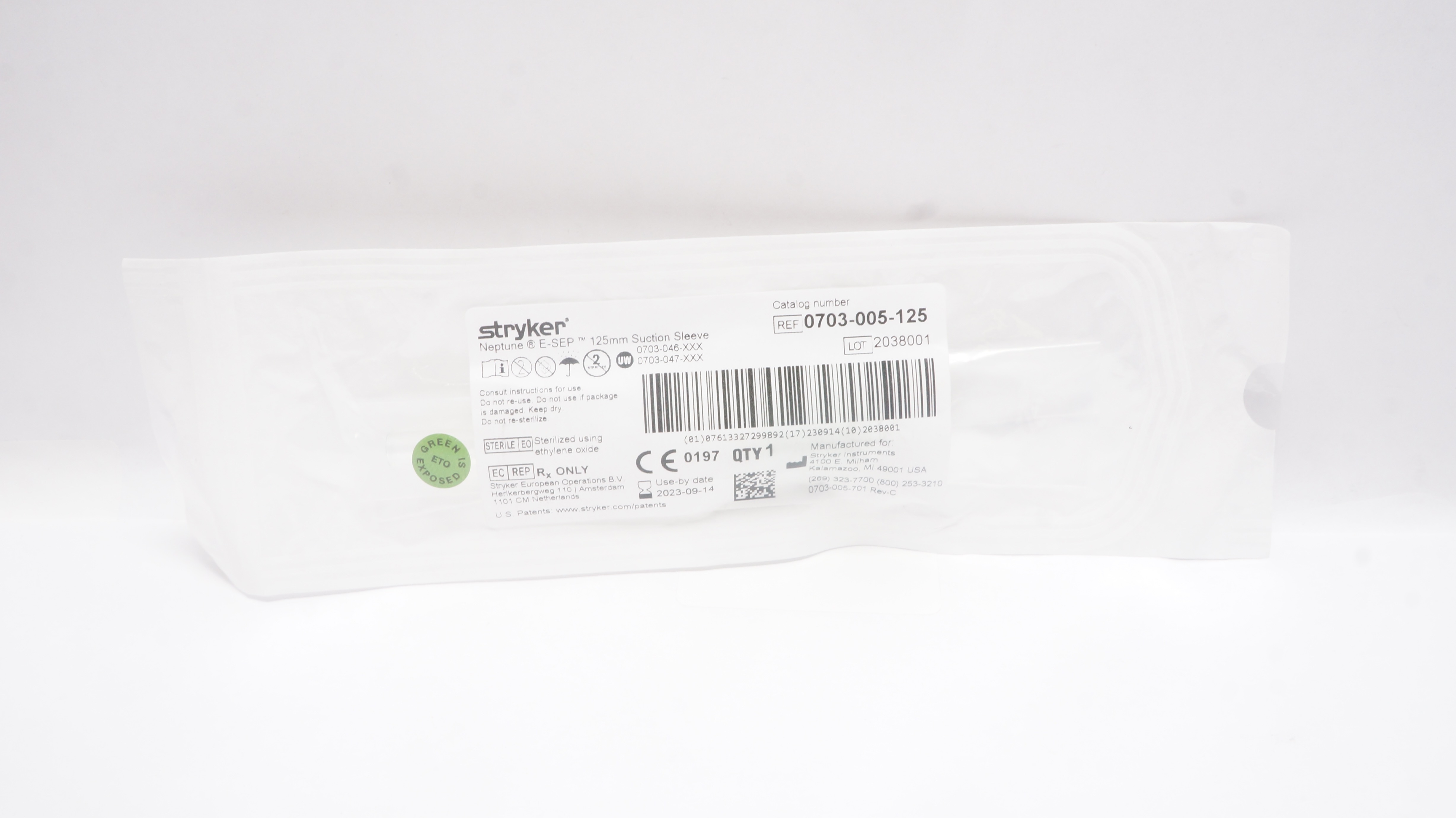 Stryker 0703-005-125 Neptune E-Sep 125mm Suction Sleeve