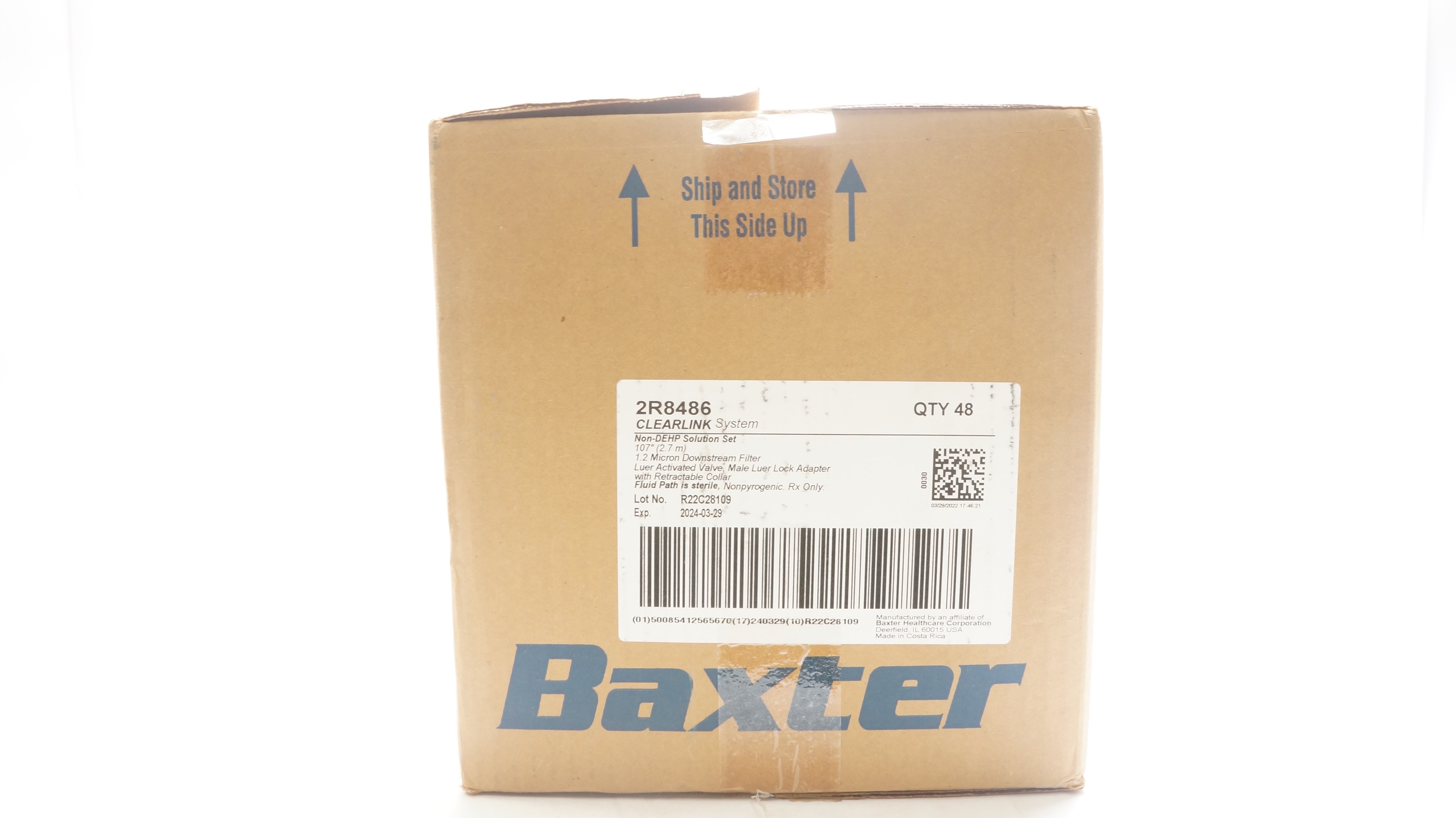 Baxter 2R8486 Clearlink System Non-DEHP Solution Set 107inch (x) - Case of 48
