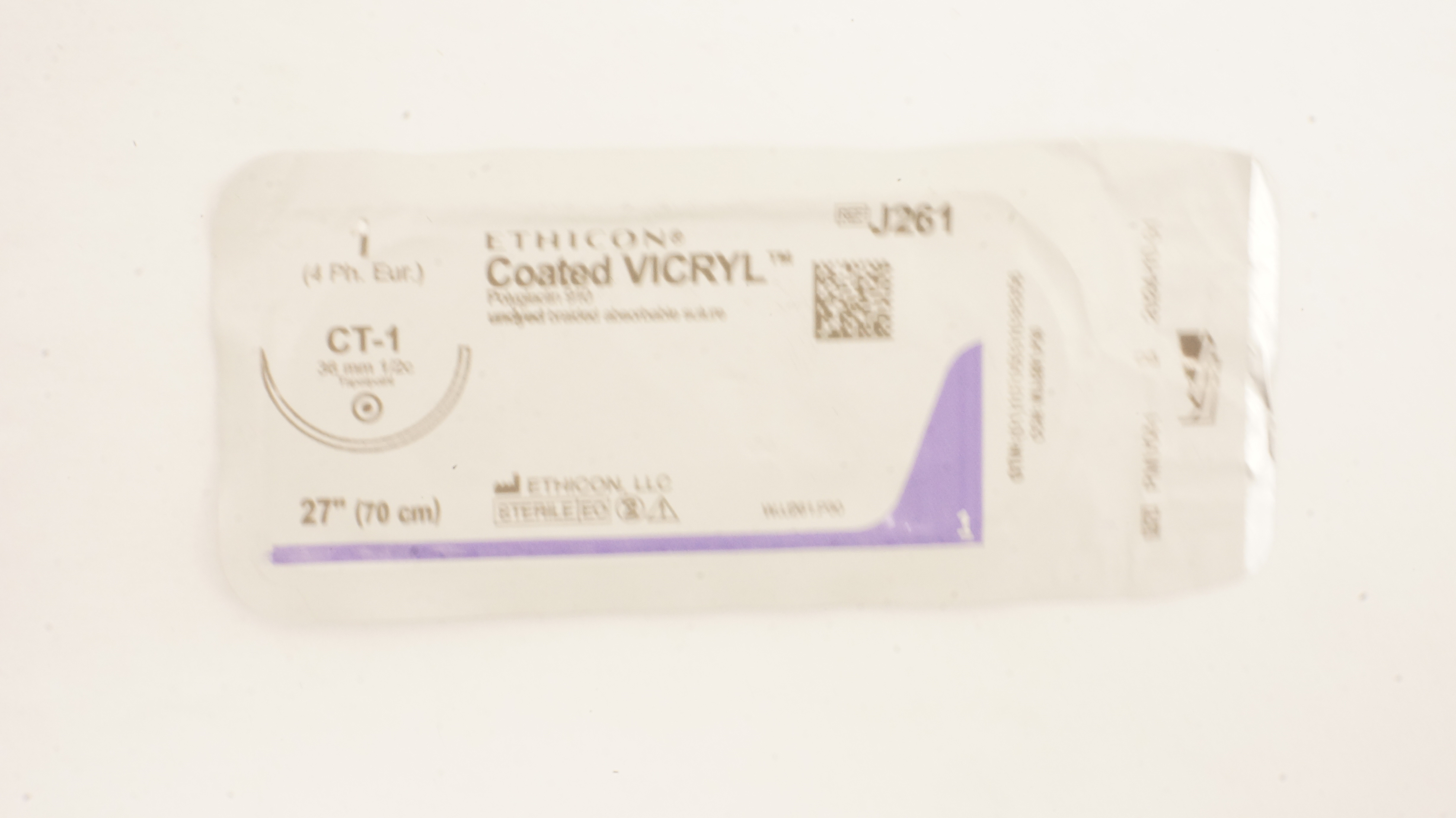 Ethicon J261 1 Coated VICRYL Stre, CT-1 36mm 1/2c Taperpoint, 27inch