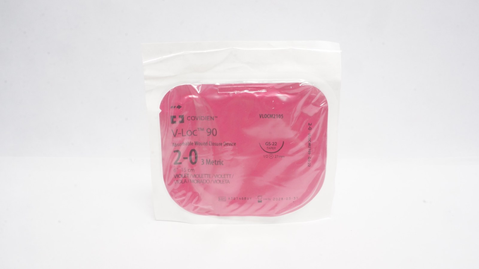 Covidien VLOCM2105 V-Loc 90 Absorbable Suture 2-0 GS-22