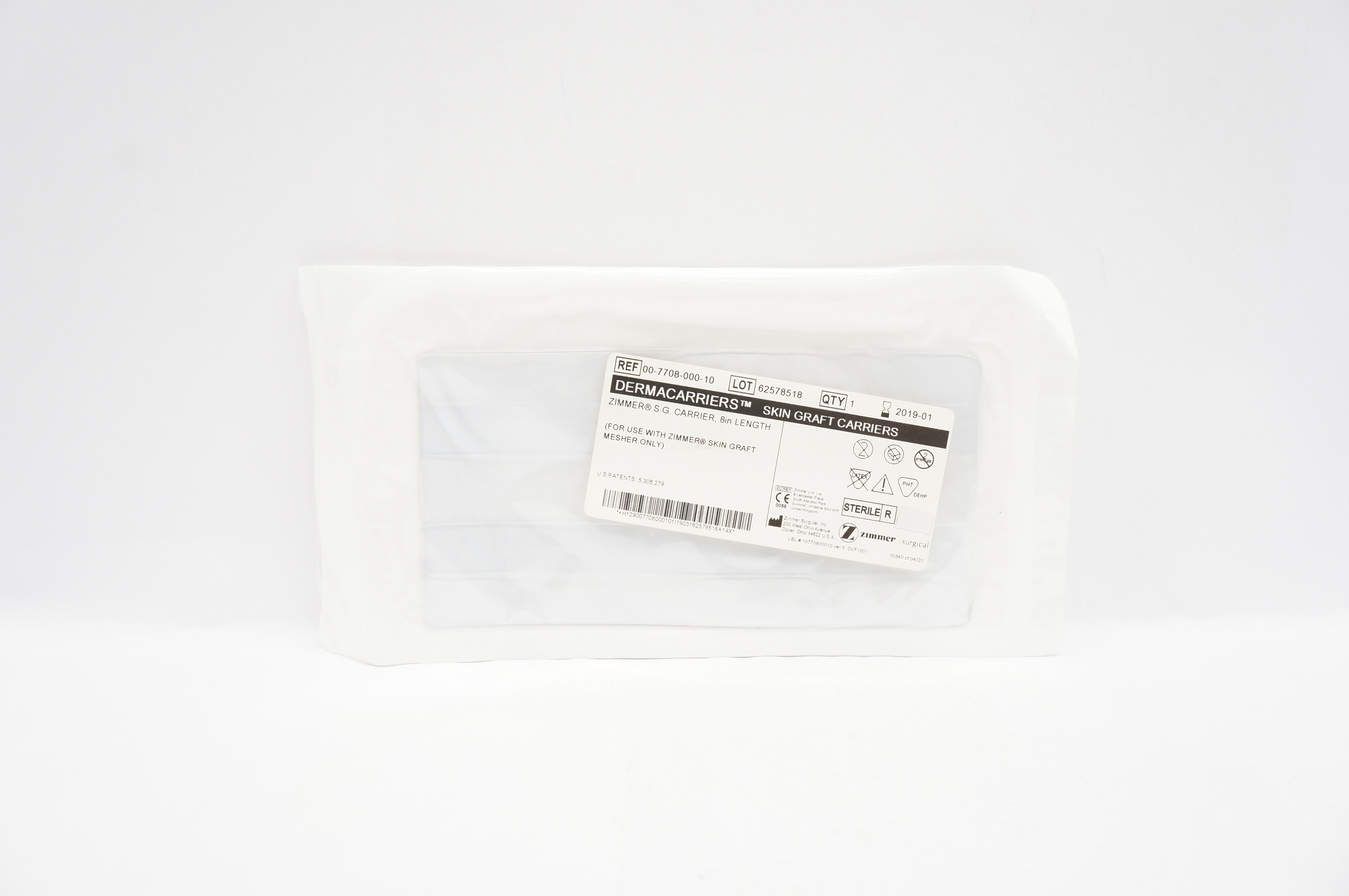 Zimmer 00-7708-000-10 DERMACARRIERS Skin Graft Carriers (x)