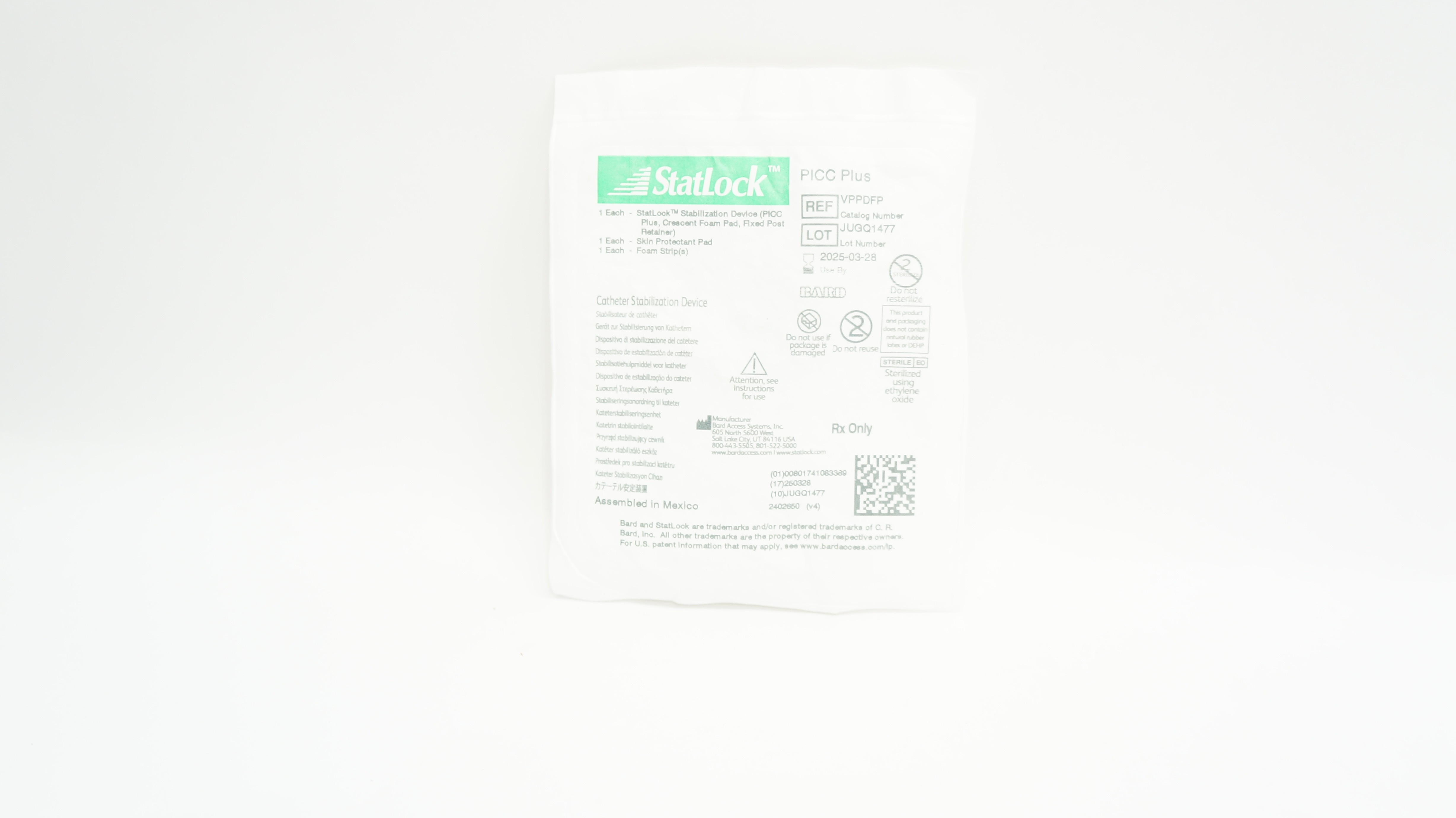 Bard VPPDFP StatLock PICC Plus Cath. Stabilization Device