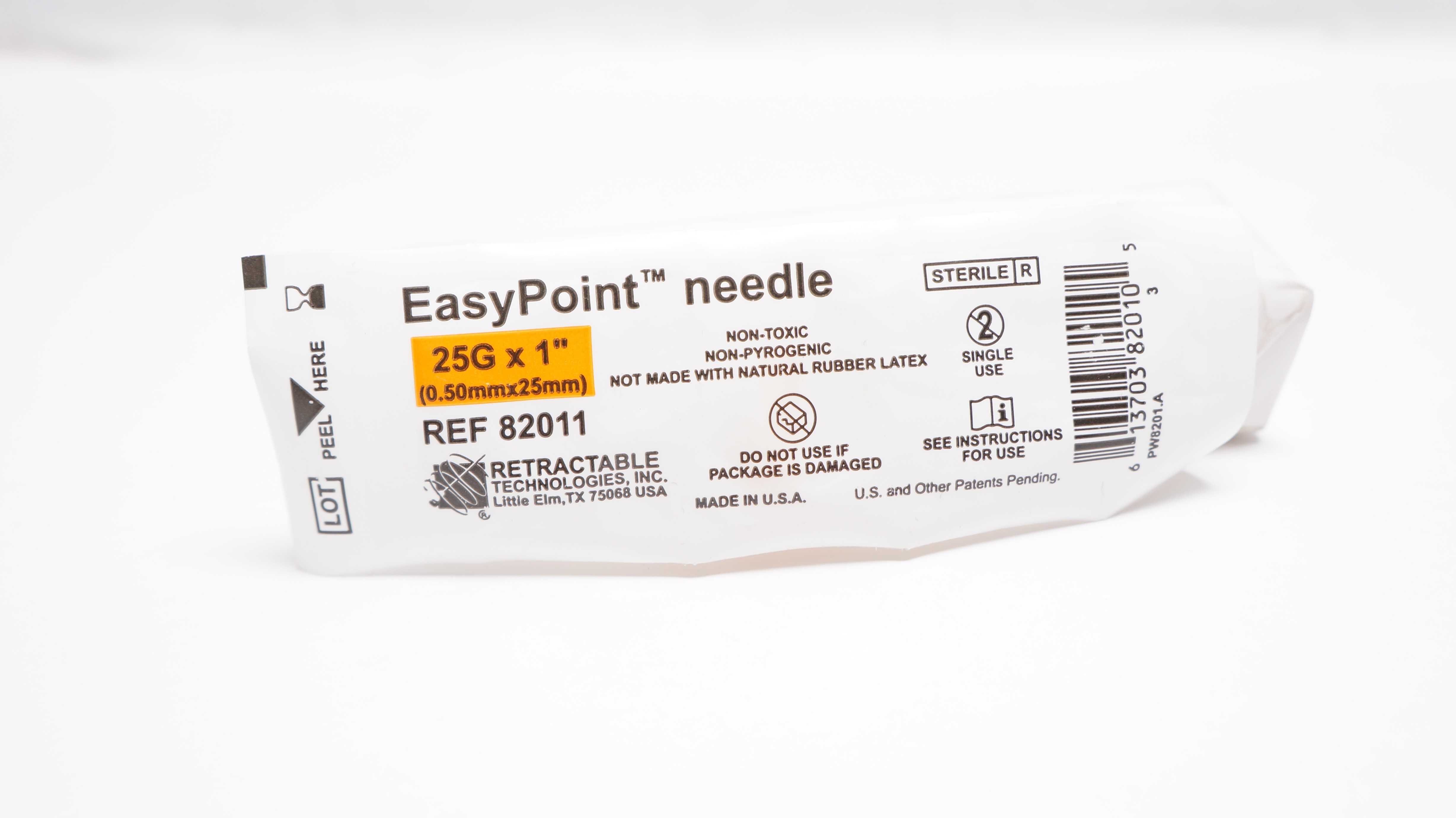 Retractable Technologies 82011 EasyPoint Ndle. 25G x 1inch