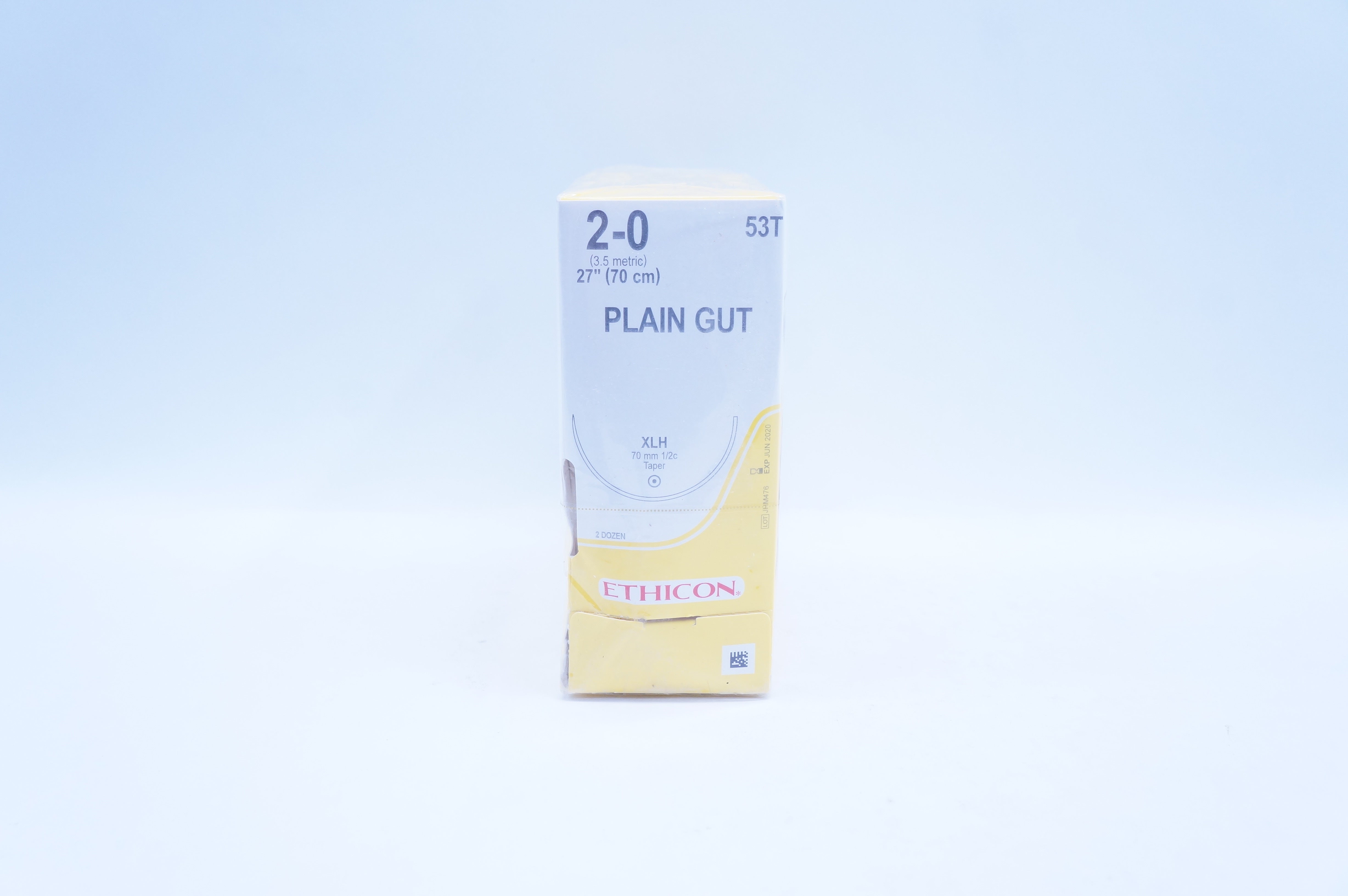 Ethicon 53T 2-0 Plain Gut XLH 70 mm 1/2c Taper 27 inch (x) - Box of 24