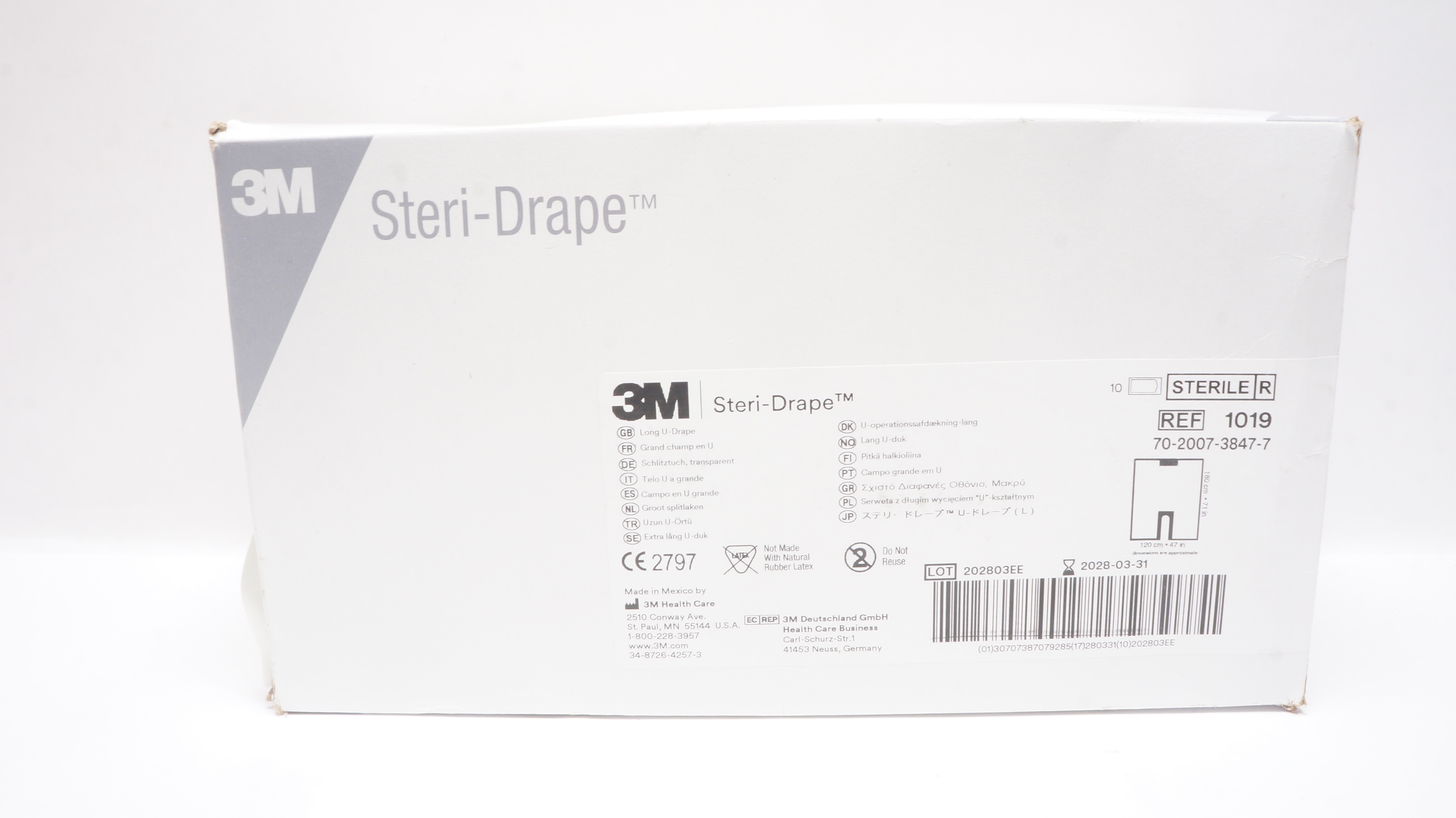 3M 1019 Steri Drape 47inch x 71inch - Box of 10