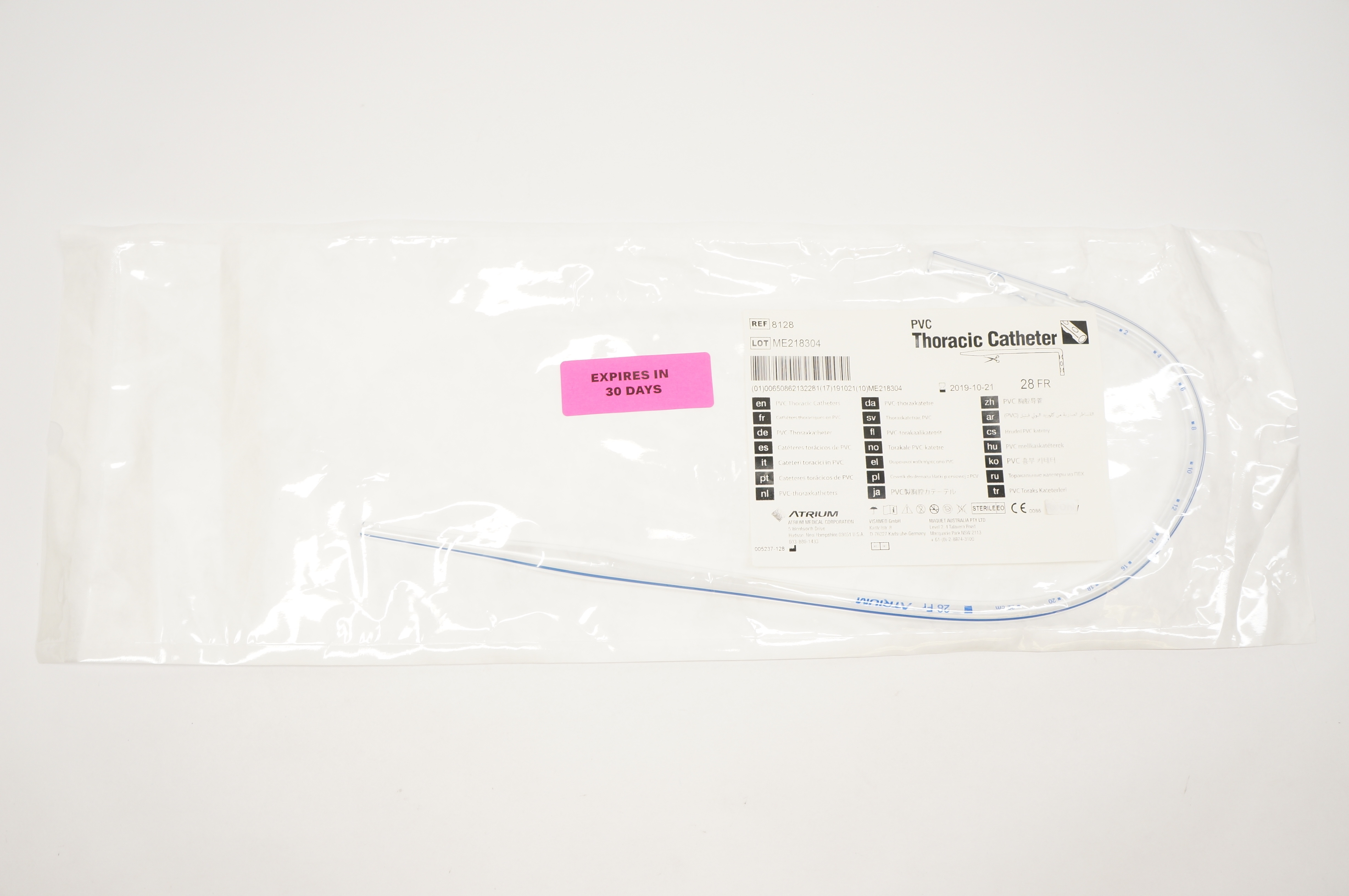 Atrium 8128 PVC Thoracic Cath. 28Fr. (x)