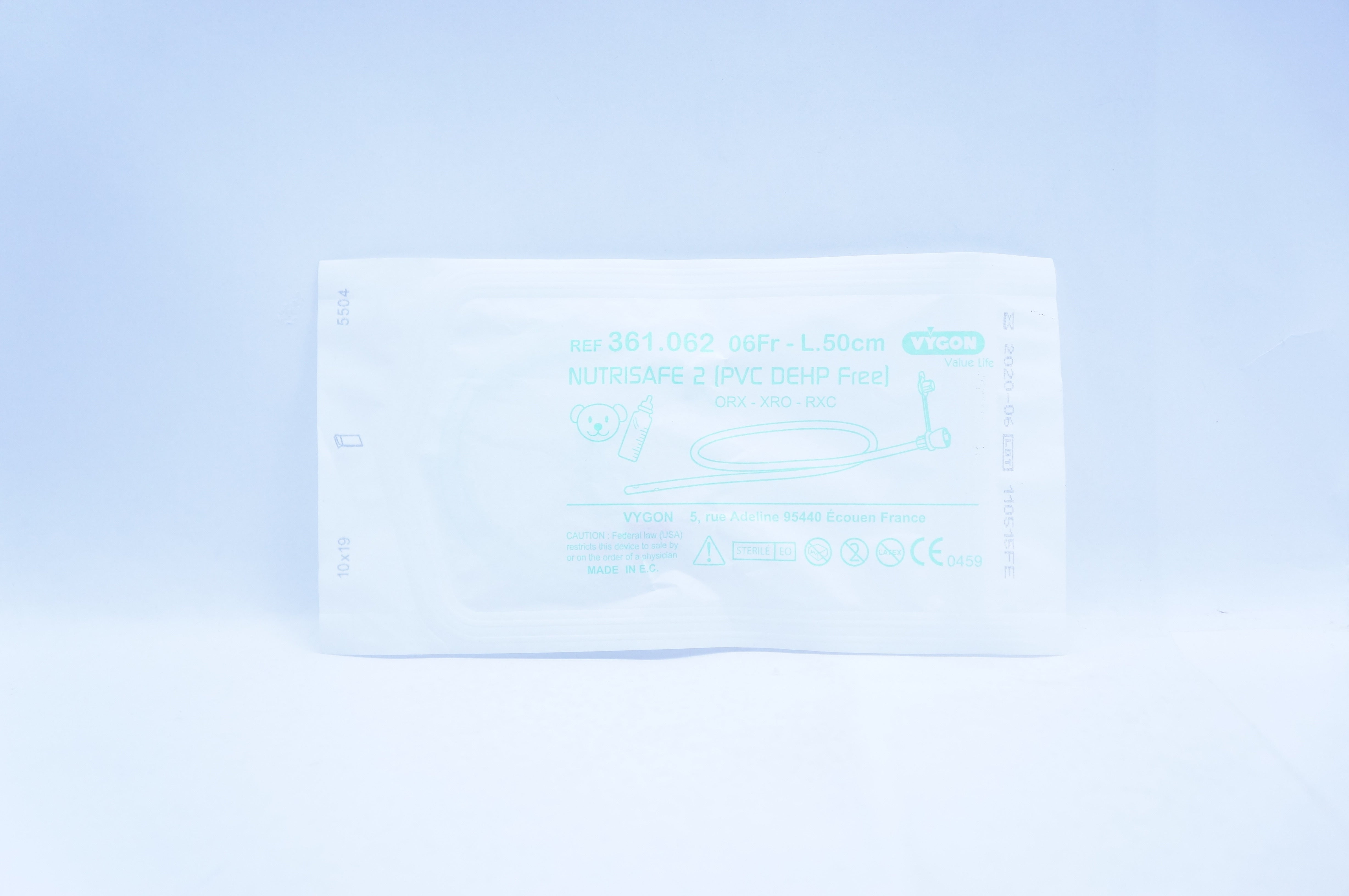 Vygon 361.062 Nutrisafe 2 (PVC DEHP Free) 6Fr x 50cm ORX-XRO-RXC (x)