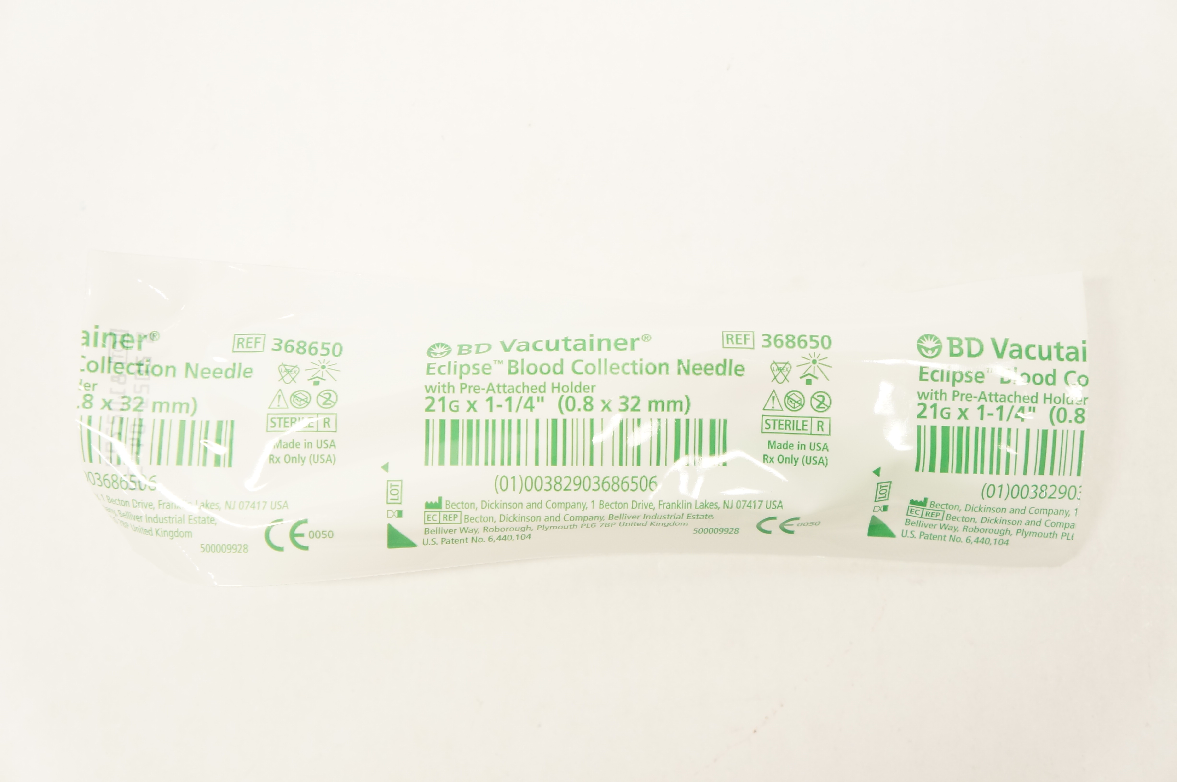 BD 368650 Vacutainer Eclipse Blood Collection Ndle. 21G x 1-1/4inch (x)