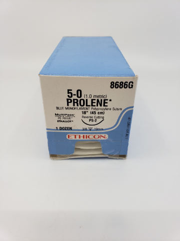 Ethicon 8686G 5-0 PROLENE, PS-2, 18in. (x) - Box of 12