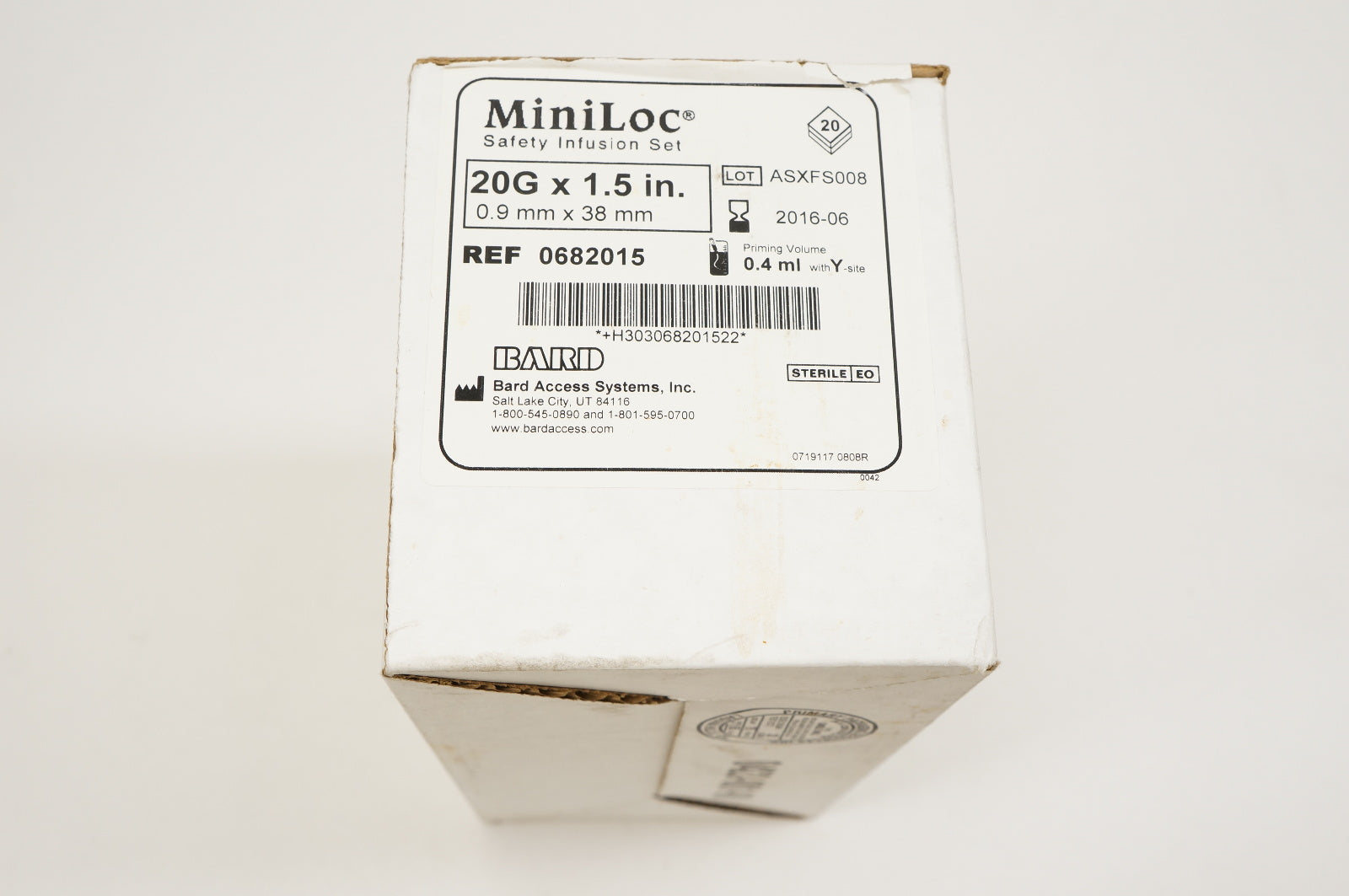 Bard 0682015 MiniLoc Safety Infusion Set 20G x 1.5inch (x) ~ Box of 20