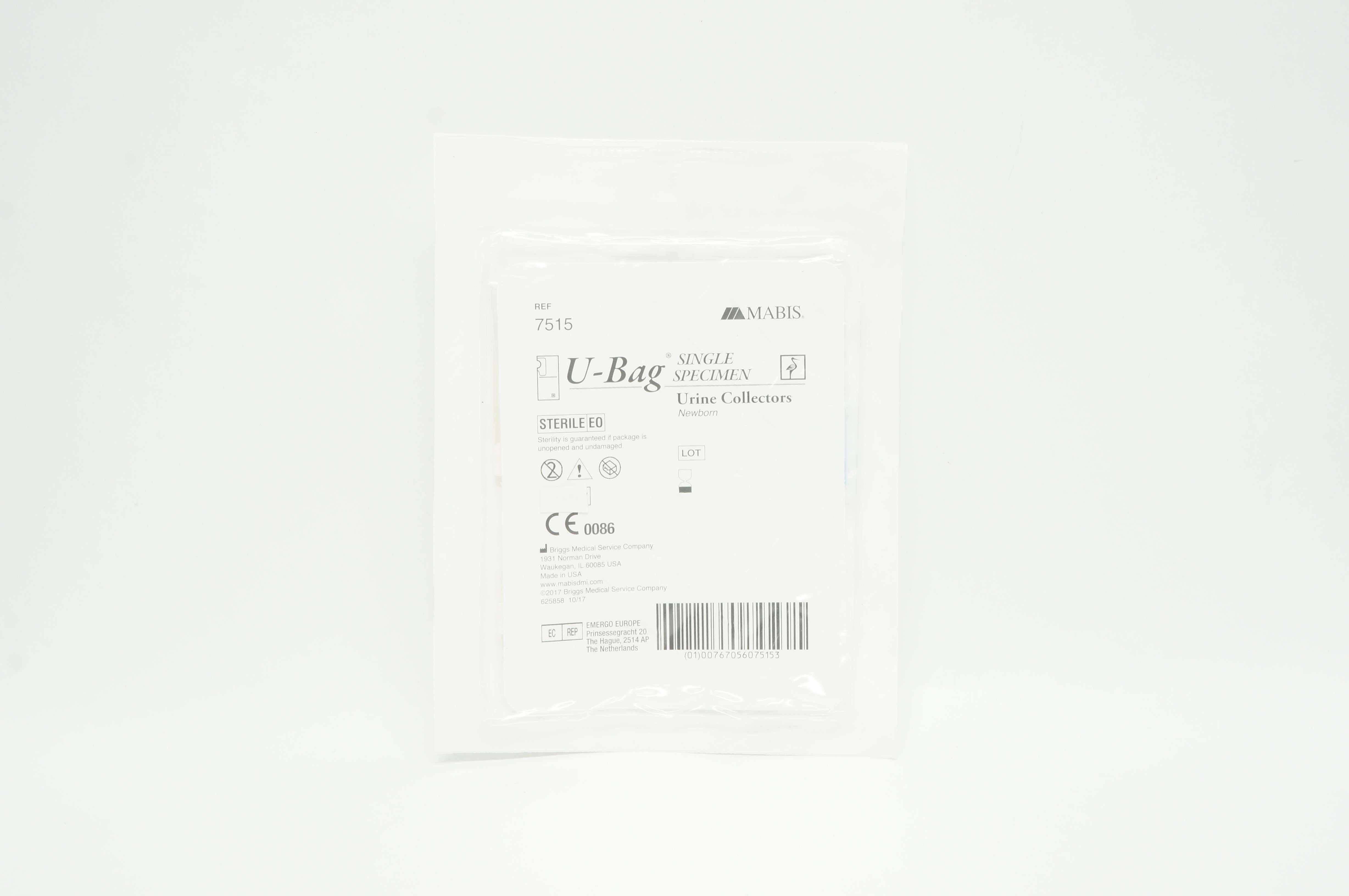 Briggs Medical 7515 Mabis U-Bag Single Specimen Urine Collectors