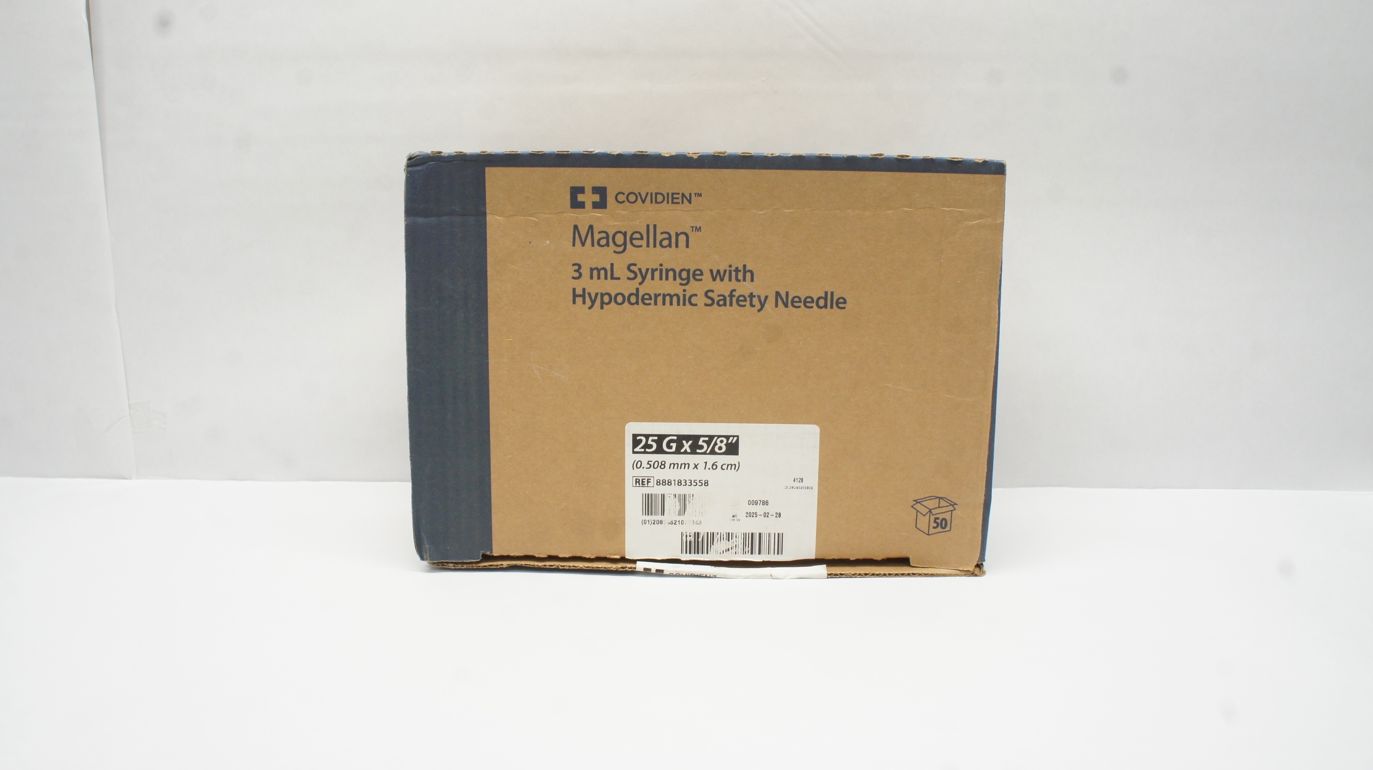 Covidien 8881833558 Magellan 3mL Syringe W/Safety Ndle 25G x 5/8in - Box of 40