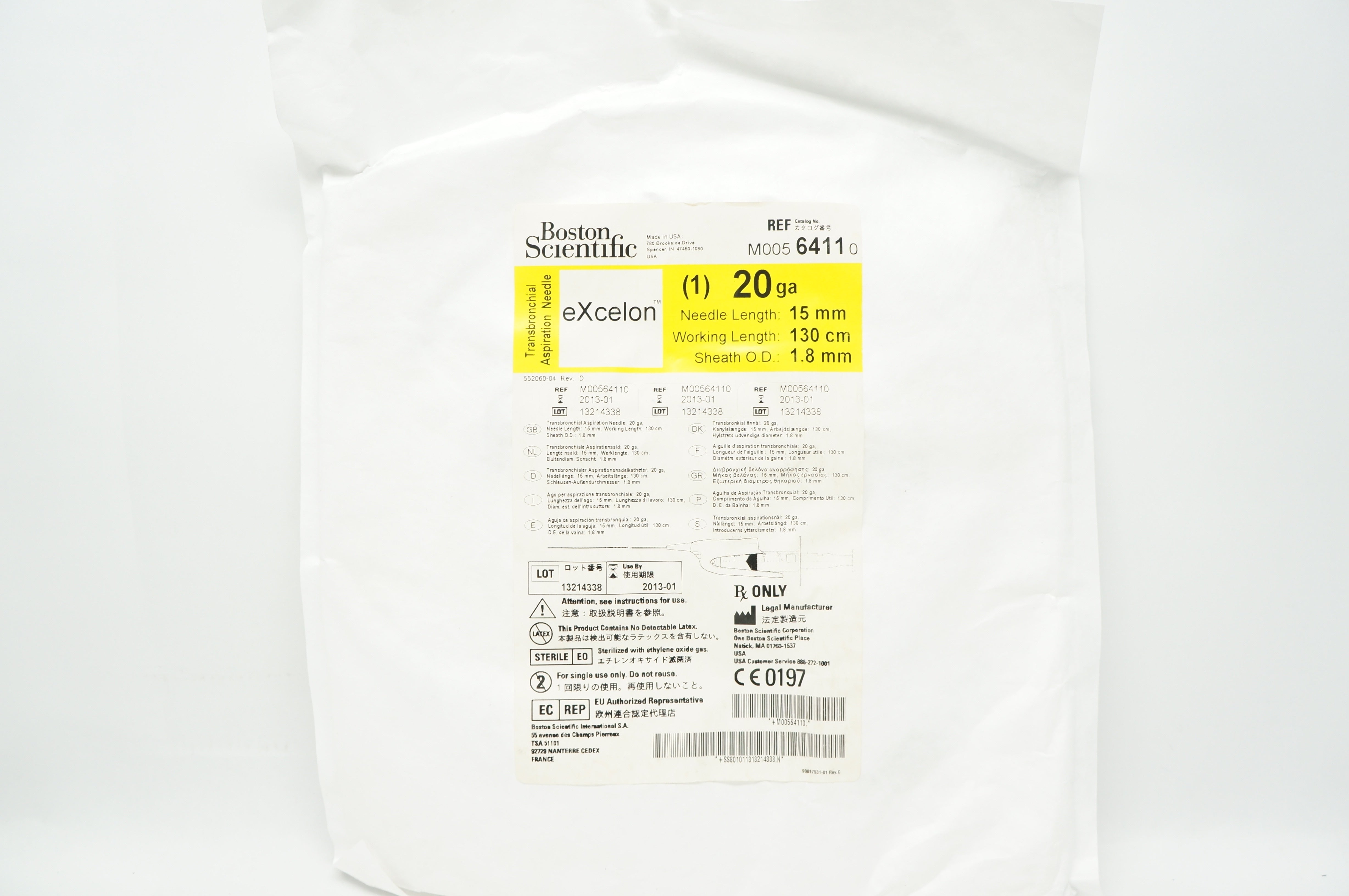 Boston Scientific M00564110 Transbronchial Aspiration Ndle. 20ga x 130cm (x)