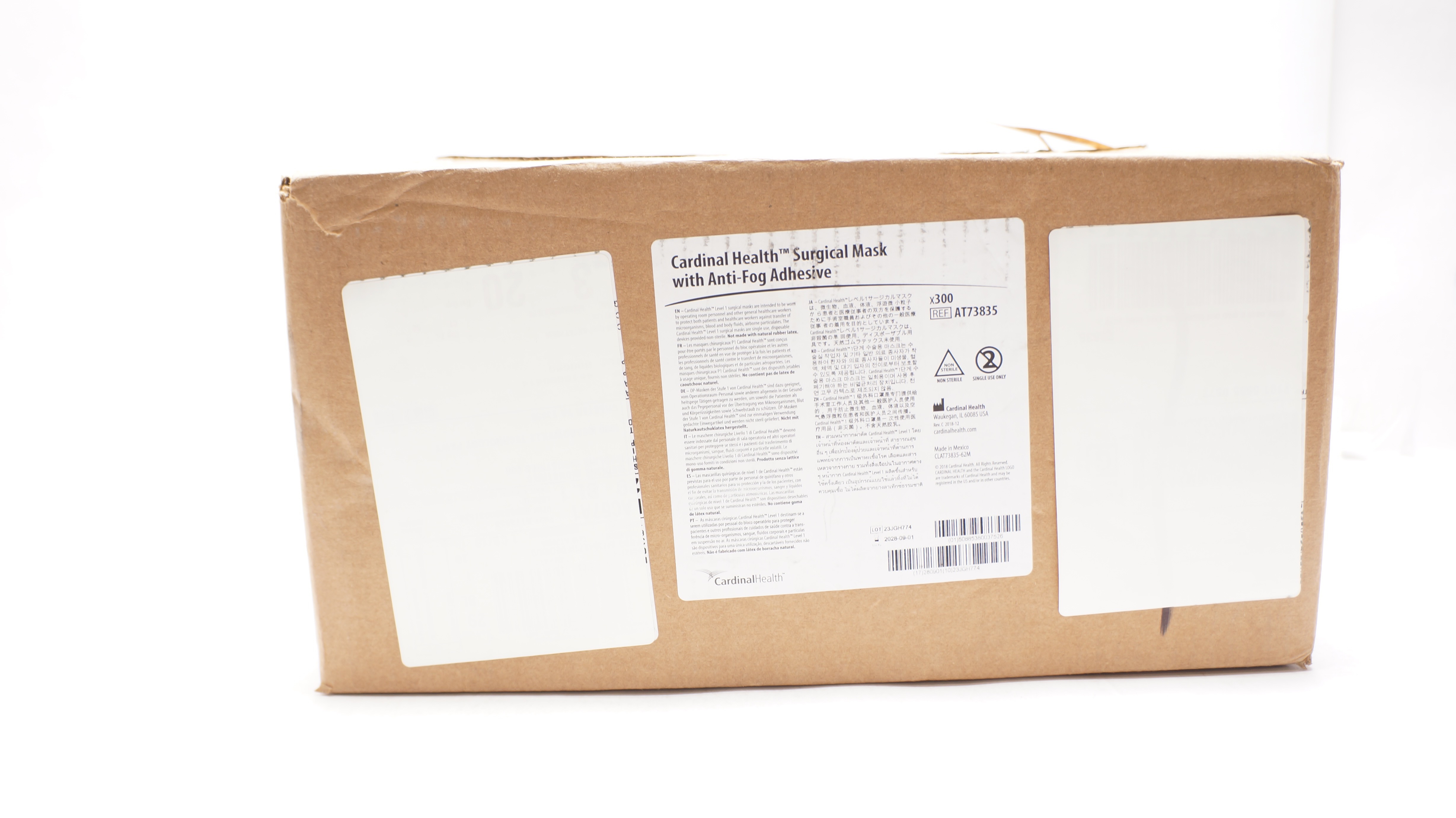 Cardinal Health AT73835 Surgical Mask w/Anti-Fog Adhesive - Case of 300