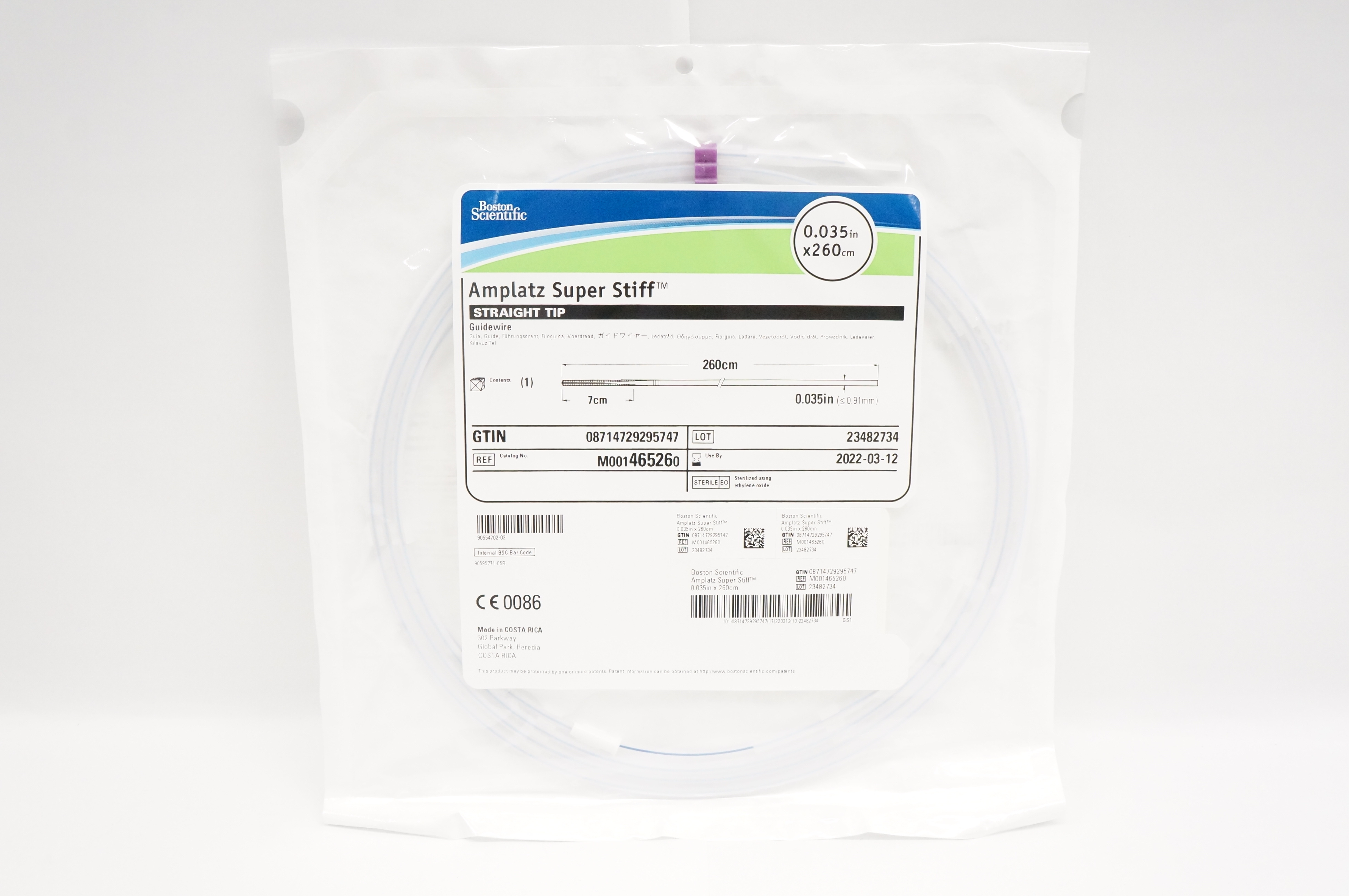 Boston Scientific M001465260 Amplatz Super Stiff Guidewire 0.035inch x 260cm
