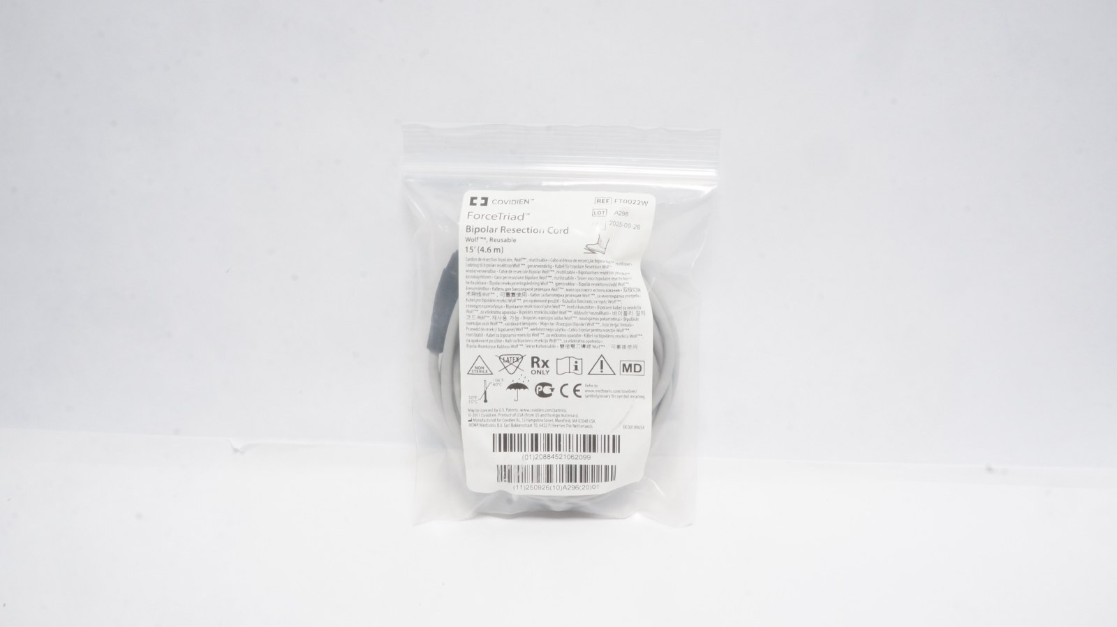 Covidien FT0022W ForceTriad Bipolar Resection Cord 15' (4.6 m)