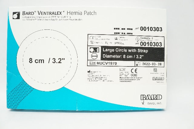 Bard 0010303 Ventralex Hernia Patch L Cricle with Strap 3.2in. (x) - Box of 2