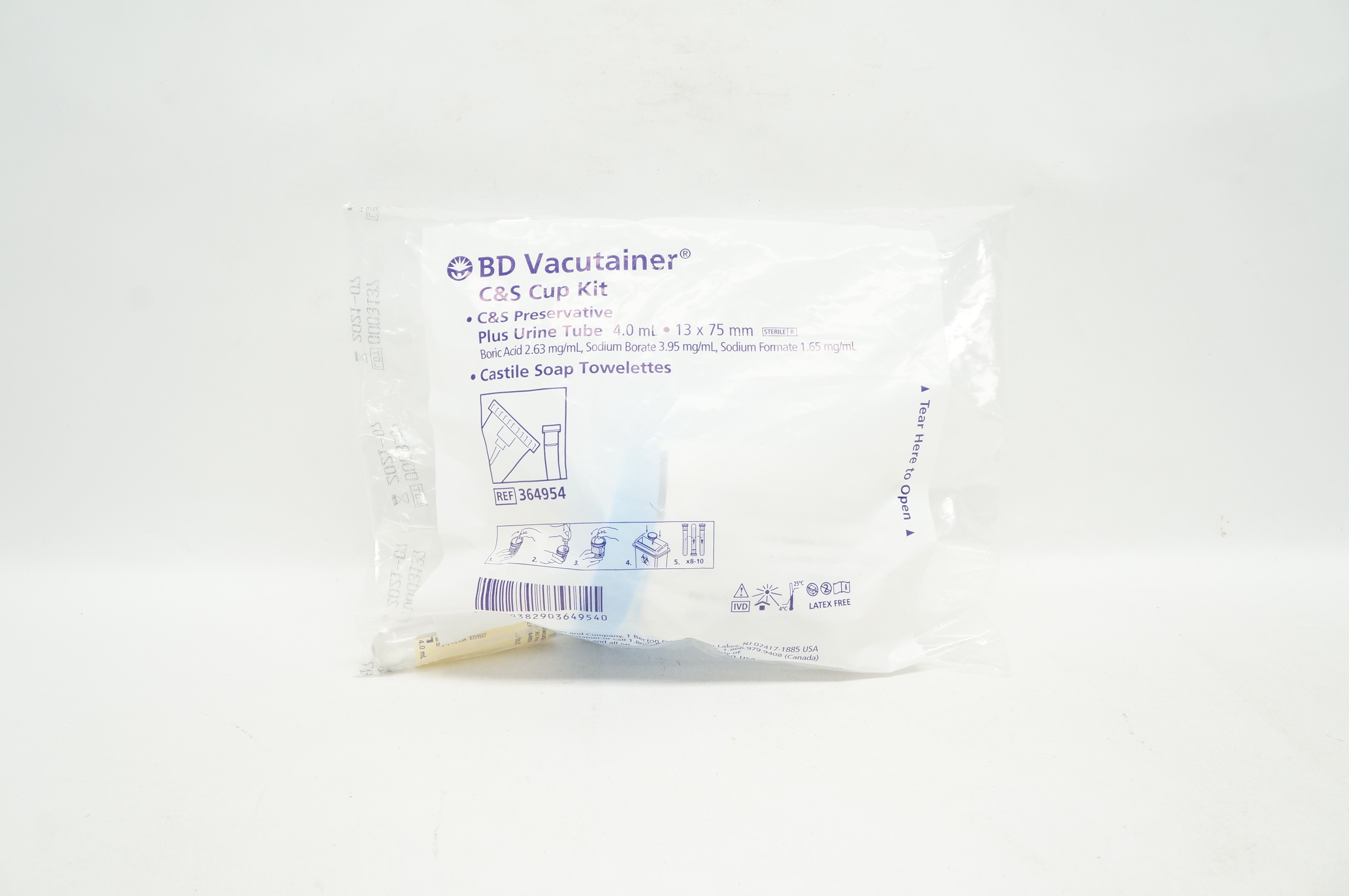BD 364954 Vacutainer C&S Cup Kit 4.0mL, 13 x 75mm (x)