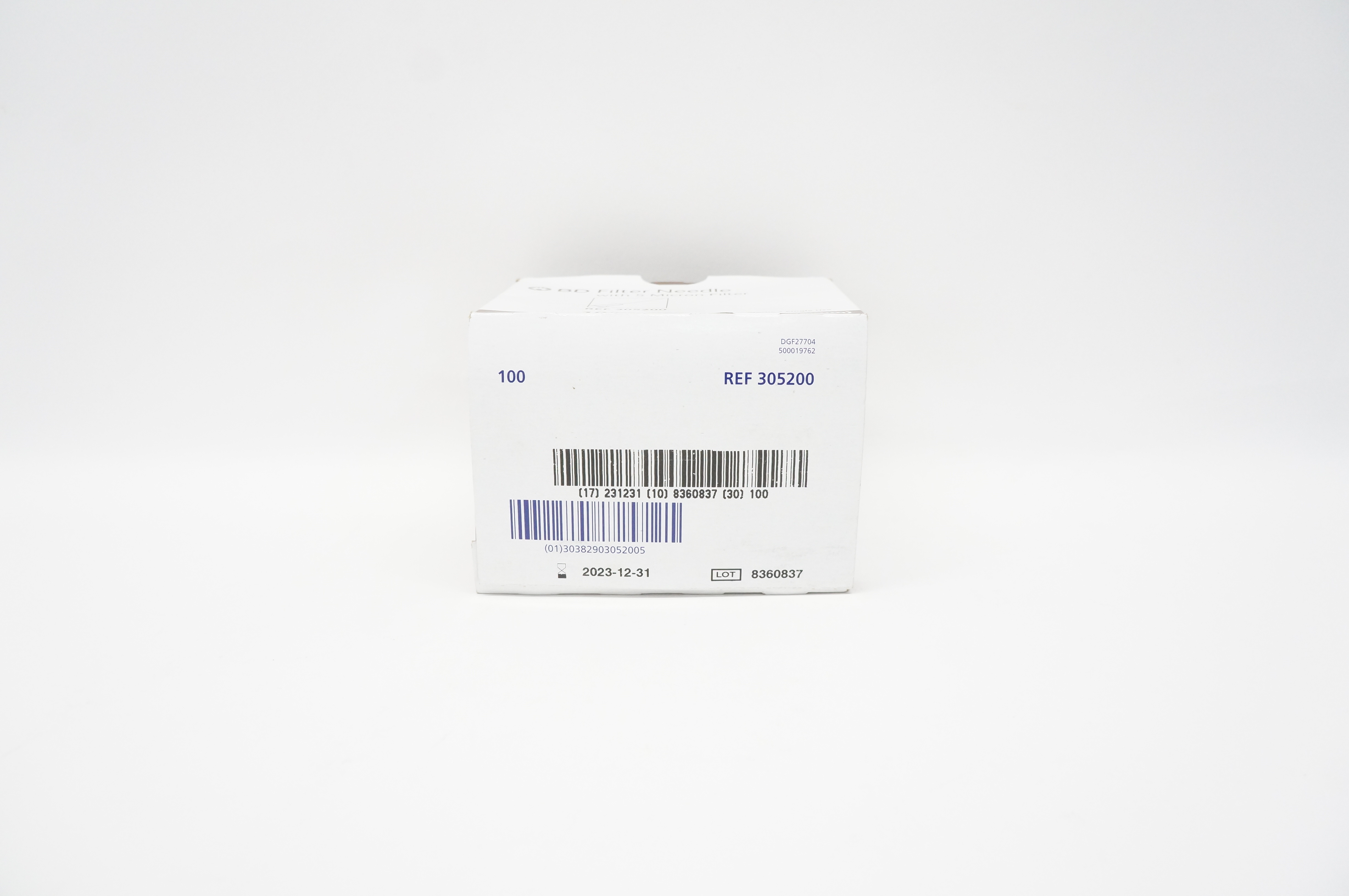 BD 305200 Becton Filter Ndle. W/5 Micron Filter 19G x 1-1/2TW (x) - Box of 100