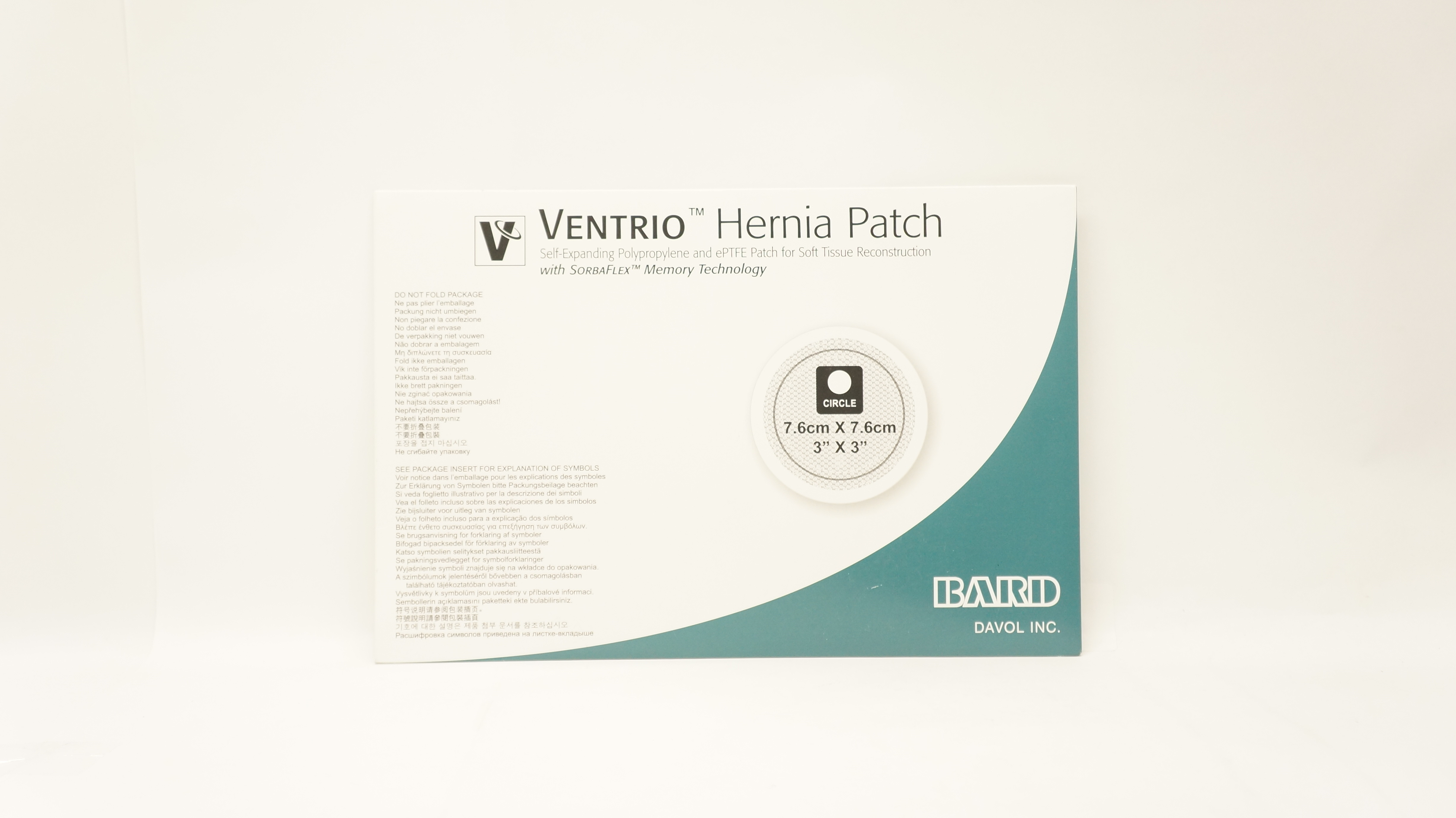Bard 0010213 VENTRIO Hernia Patch for Soft Tissue Reconstruction 3 x 3inch (x)