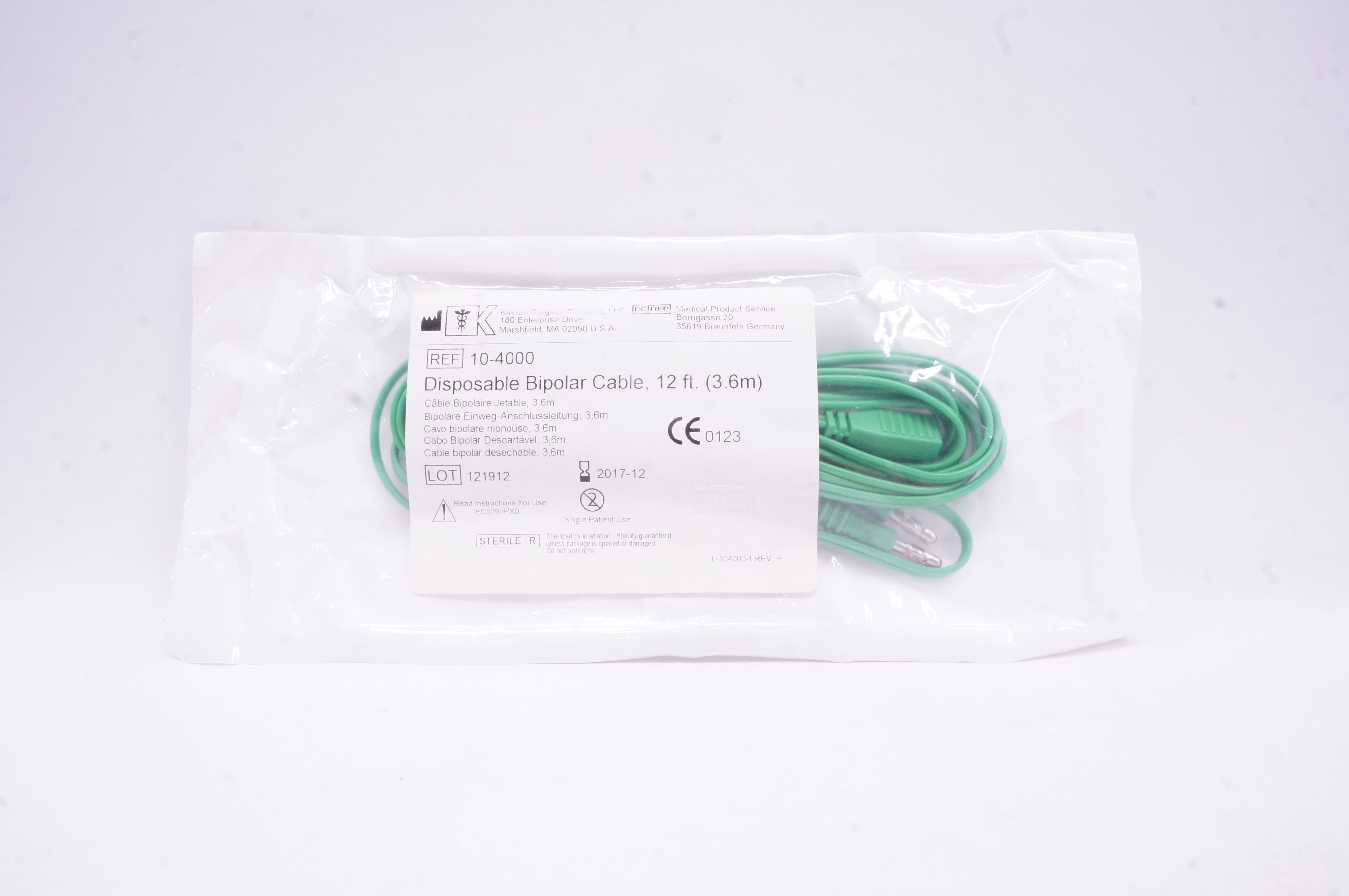 Kirwan Surgical 10-4000 Disposable Bipolar Cable12ft (x)