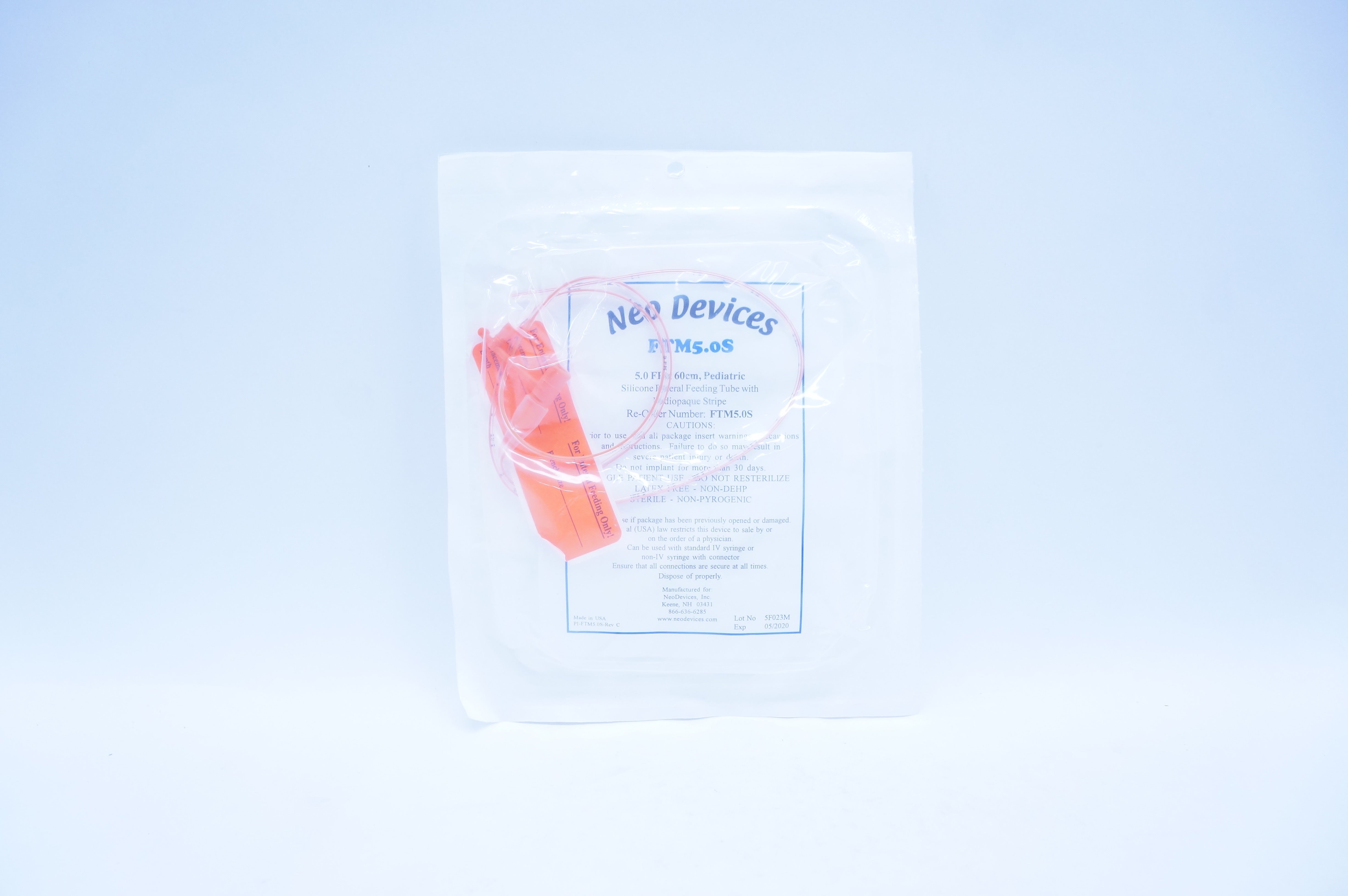 Neo Devices FTM5.0S Pediatric Silicone Enteral Feeding Tube 5.0Fr (x)