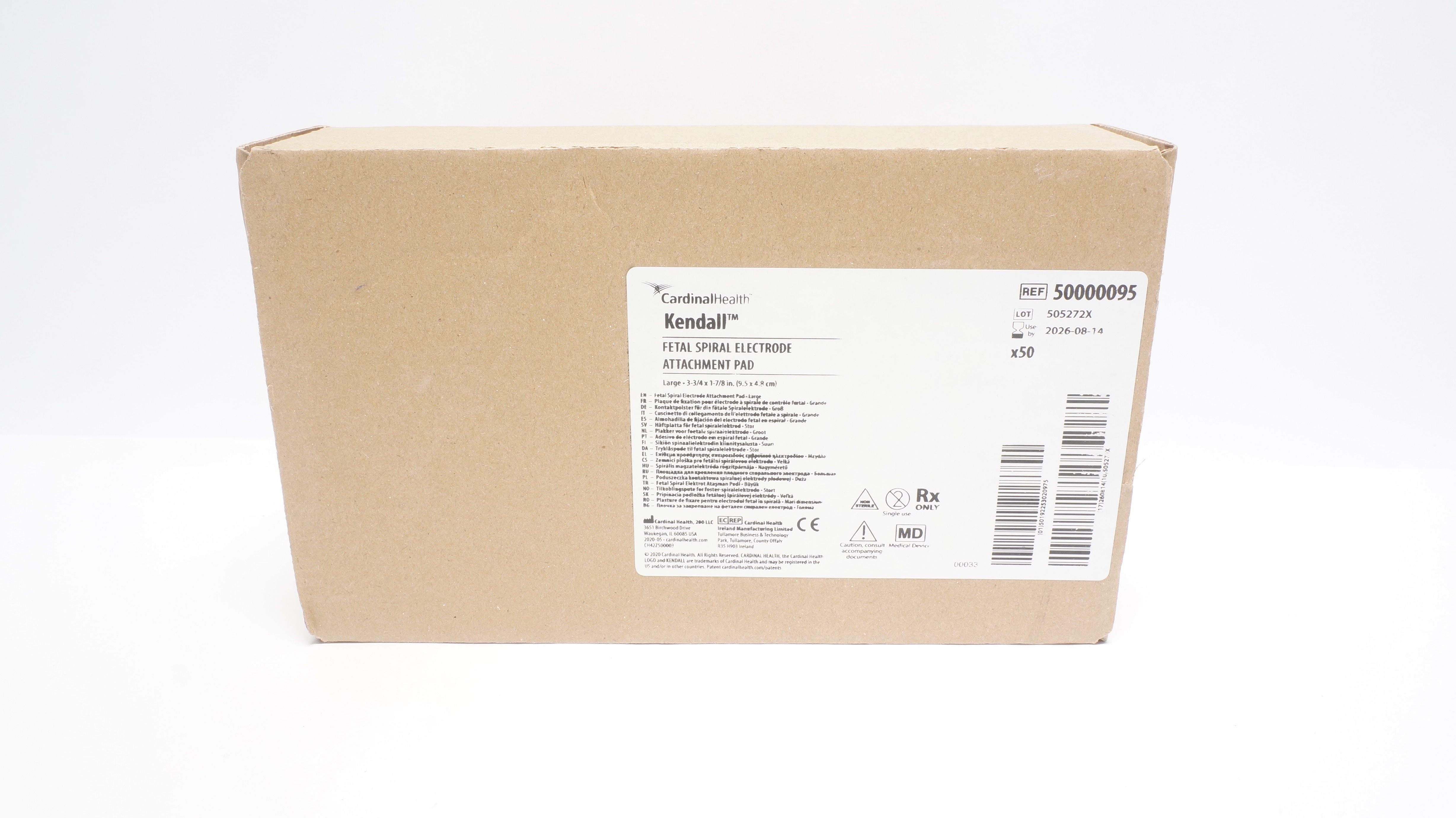 Cardinal Health 50000095 Fetal Electrode Pad 3-3/4 x 1-7/8inch - Box of 50