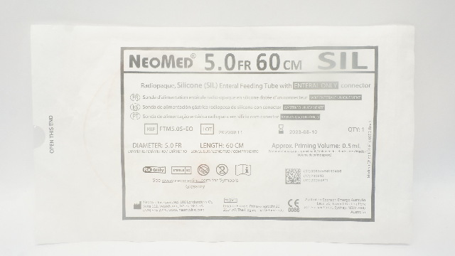 NeoMed FTM5.OS-EO Silicone Feeding Tube with Connector 5.0Fr x 60cm