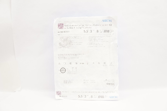 Arrow AK-15553 Multi-Lumen Central Venous Catheterization Kit 5.5Fr  x 8cm (x)