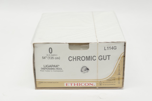 Ethicon L114G 0 Chromic Gut Ligapak Dispensing Reel, 54inch - Box of 12 (x)