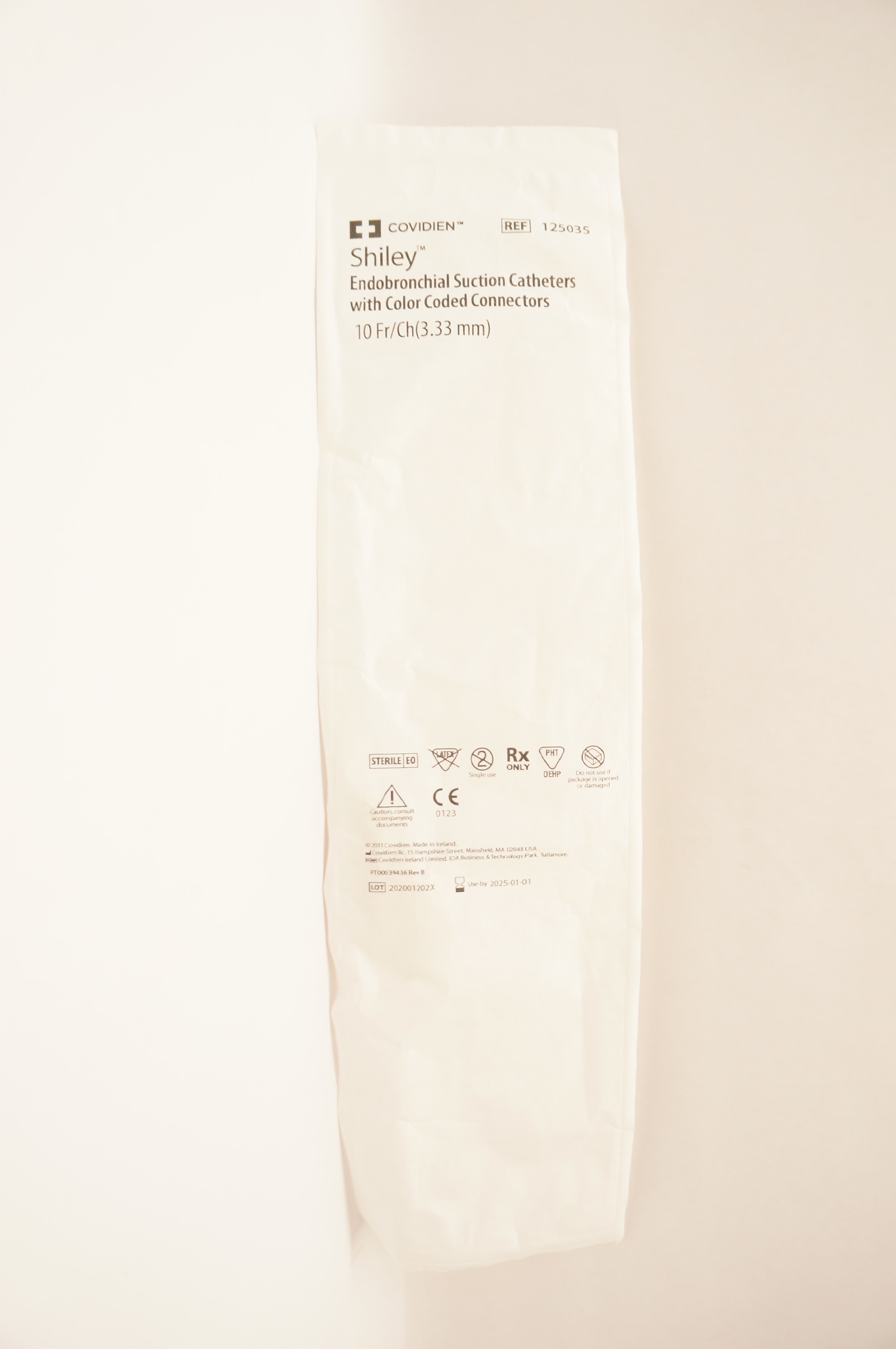 Covidien 125035 Shiley Endobronchial Suction Caths. w/Coded Connectors 10Fr/Ch