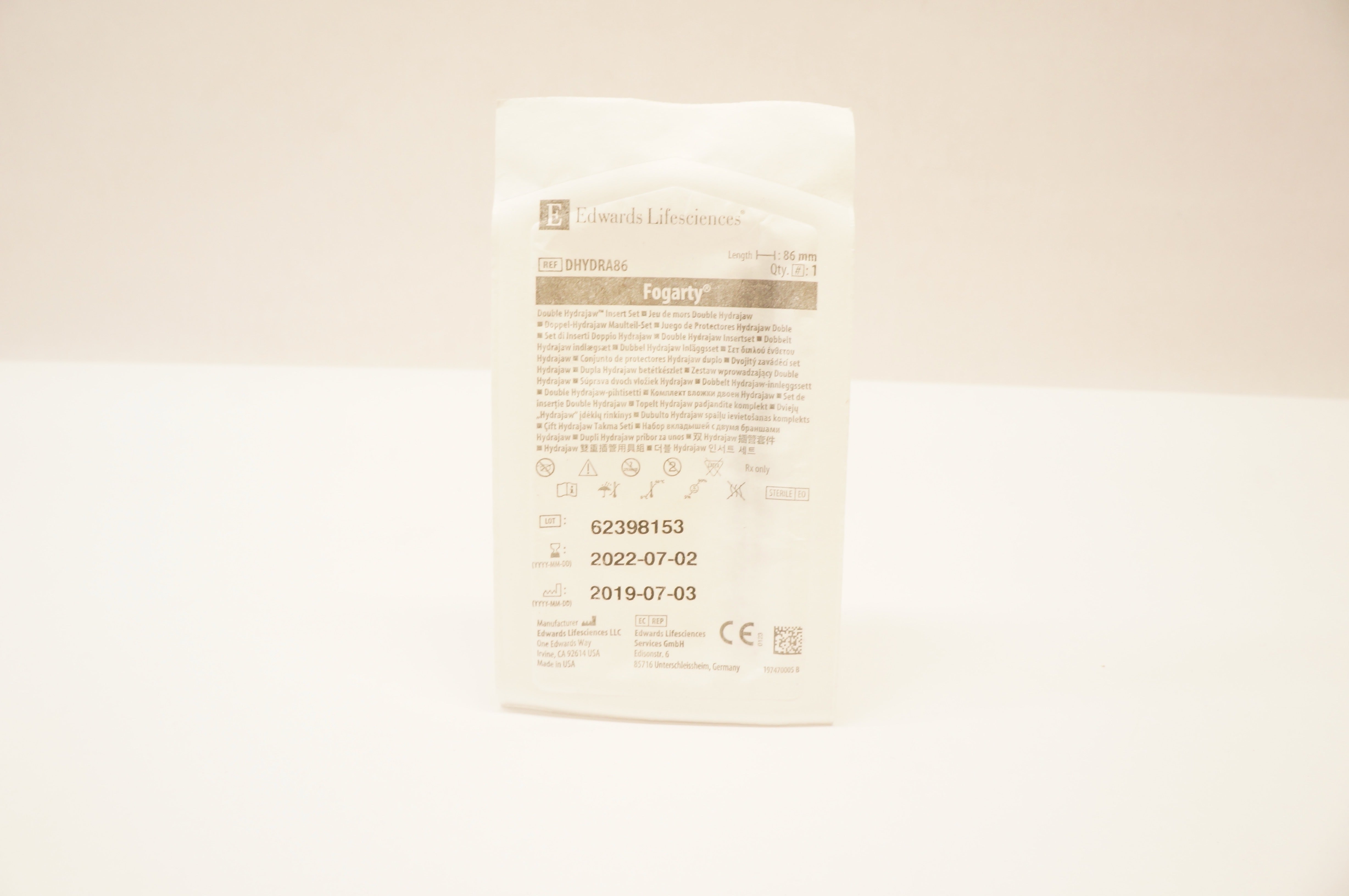 Edwards Lifesciences DHYDRA86 Fogarty Hydrajaw Insert Set 86mm (x)