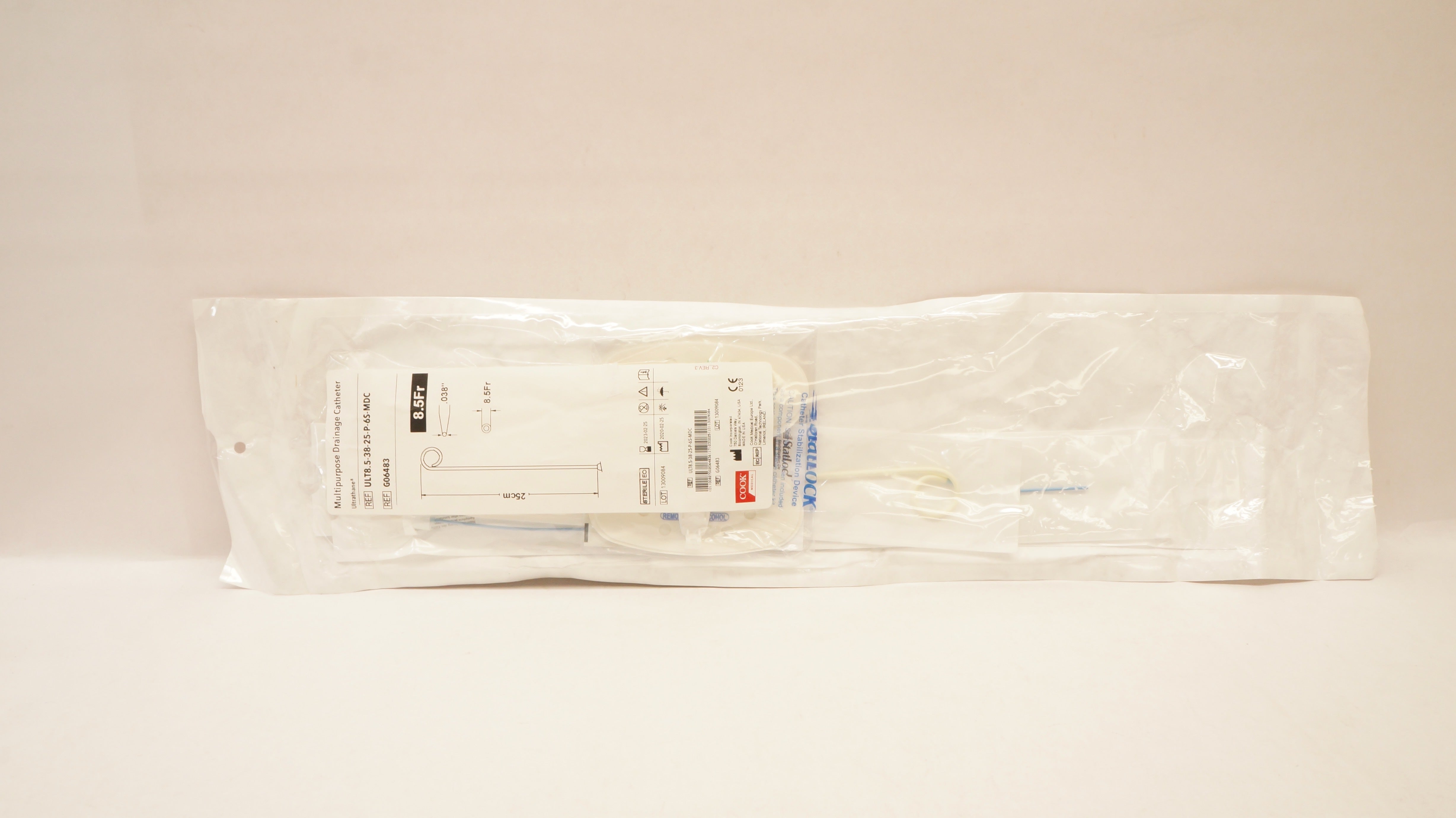 Cook Medical G06483 Multiporpose Drainage Cath. 8.5Fr x 25cm x .038inch (x)