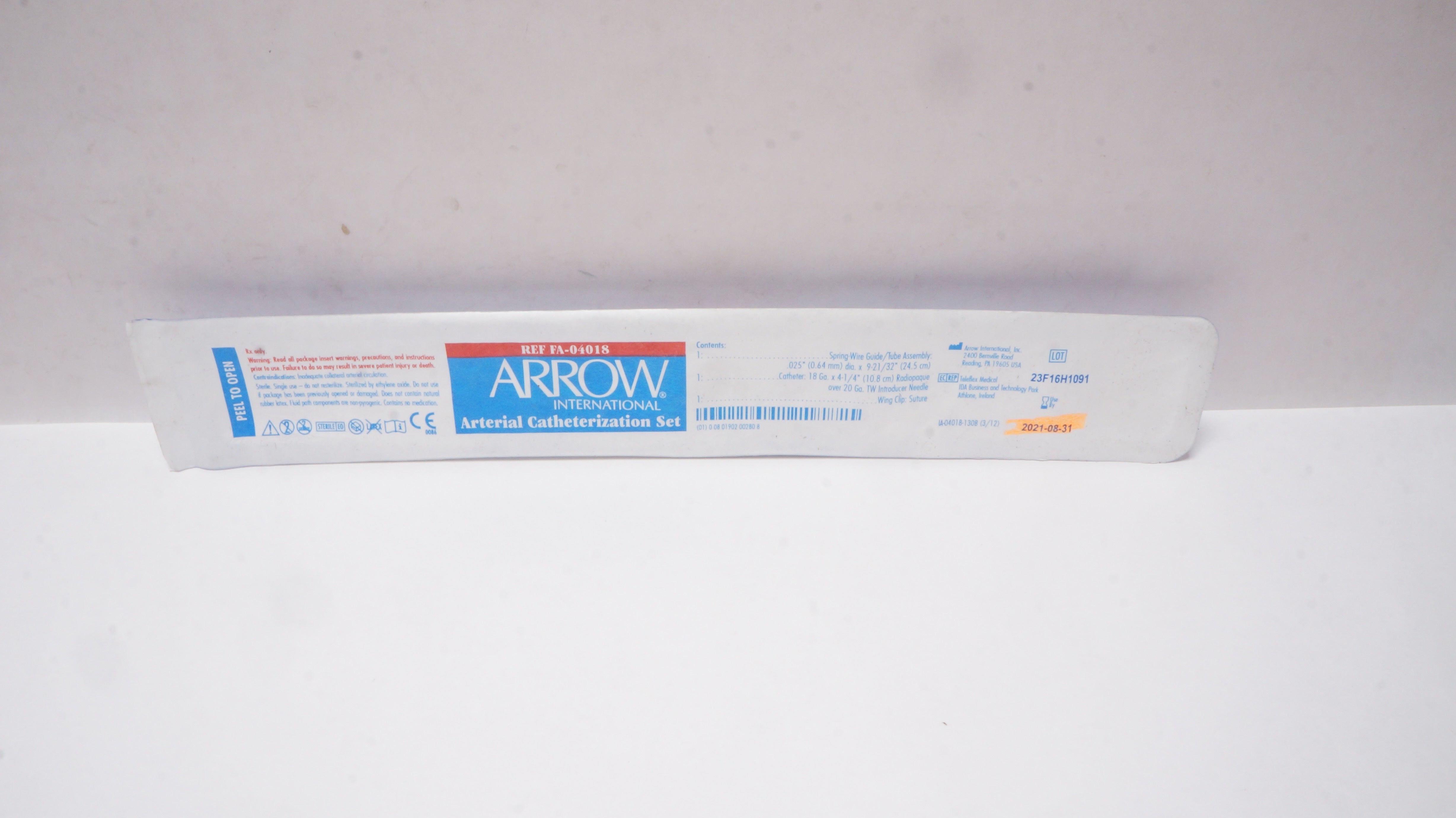 Arrow RA-04018 Radial Artery Cath. Set 18Ga x 1-3/4inch (x)