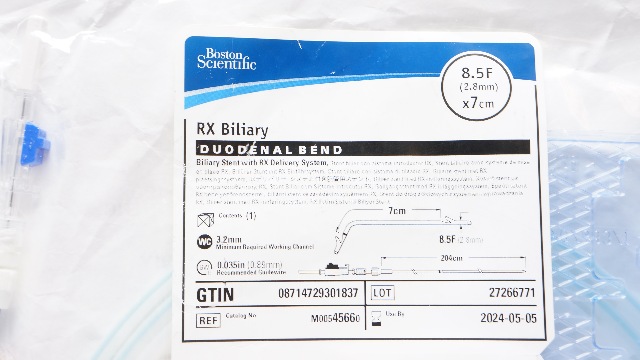 Boston Scientific M00545660 Rx Biliary Duodenal Bend Stnt 8.5F x 7cm