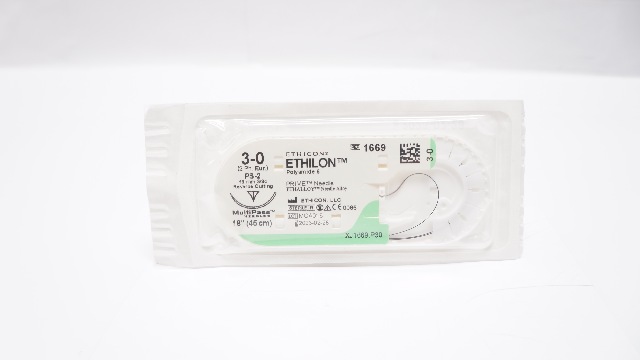 Ethicon 1669 3-0 ETHILON, PS-2, 19mm 3/8c Reverse Cutting, 18inch (x)